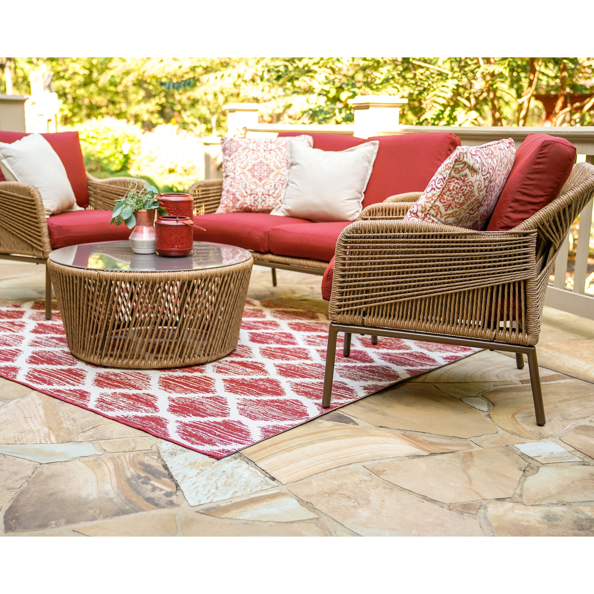 Leisure Made 199625-RED Patio-Conversation-Sets - View #2