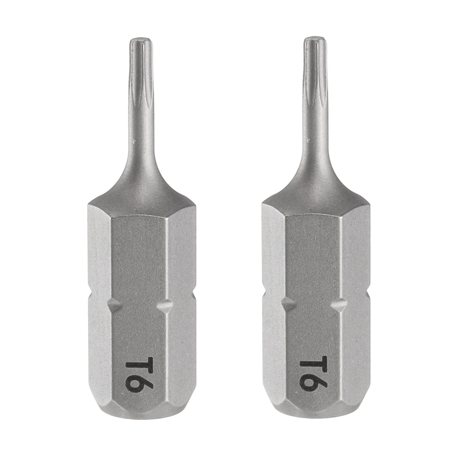 Harfington 2pcs T6 Torx Screwdriver Bit 1/4 Inch Hex Shank 25mm/1 Inch Length Magnetic Star 6 Point Head S2 Steel Screw Driver Bit #S26060900UX3791