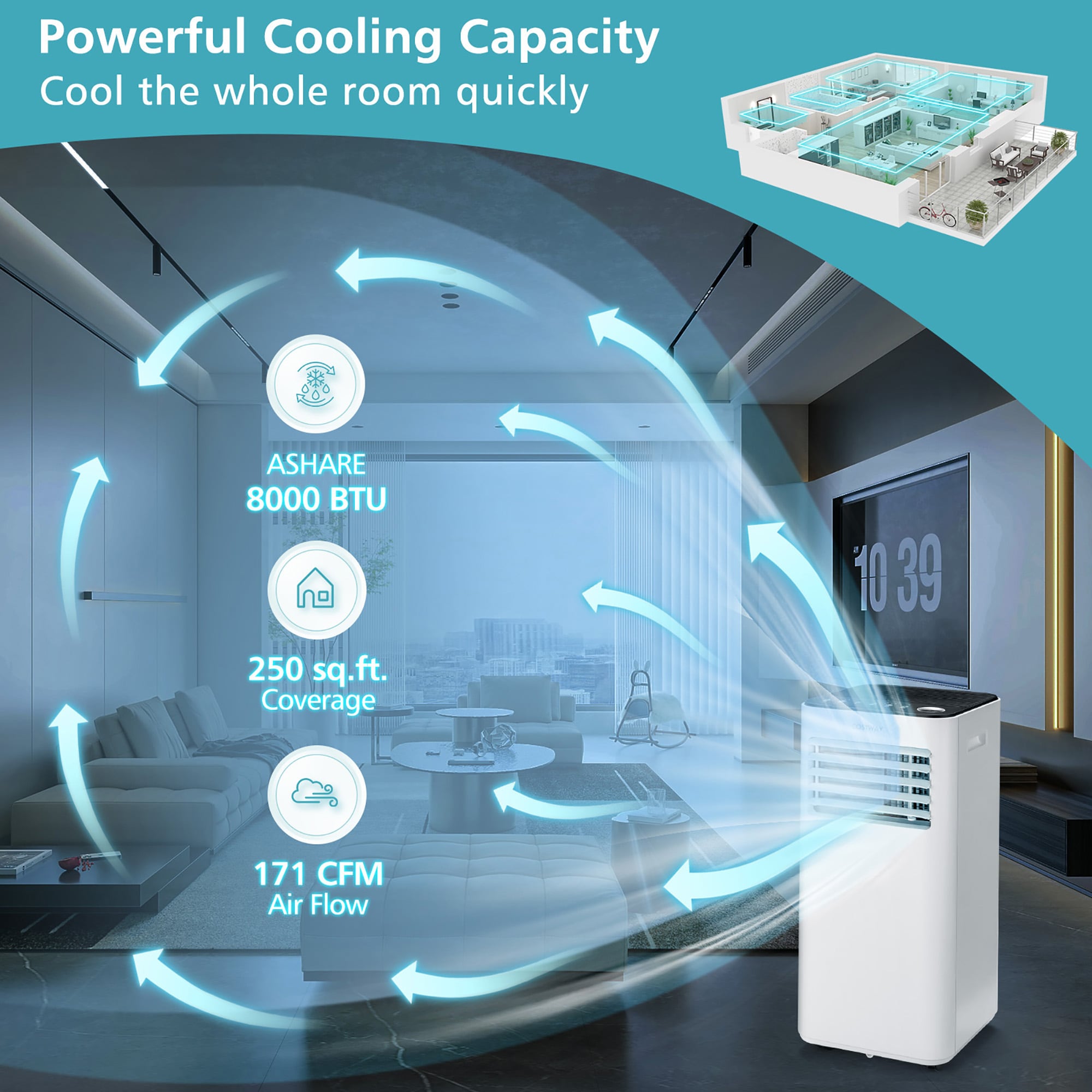 Costway LWS00216 Portable-Air-Conditioners - View #3