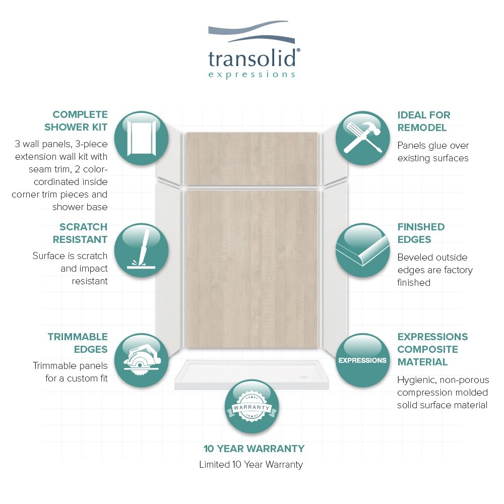 Transolid KSX603296-8997N-3945 Alcove-Shower-Kit - View #2