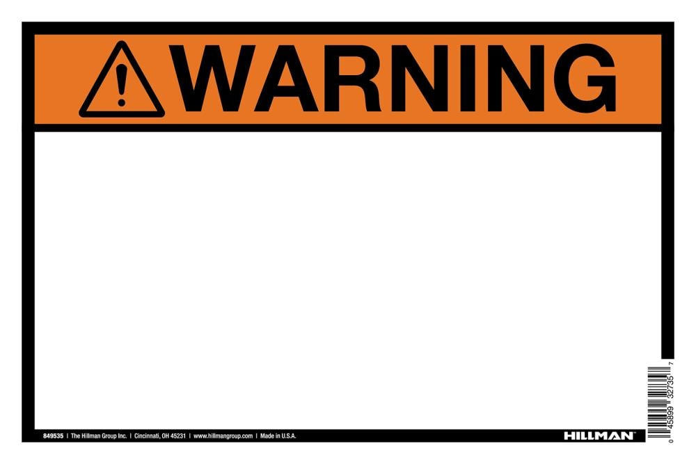 blank warning sign