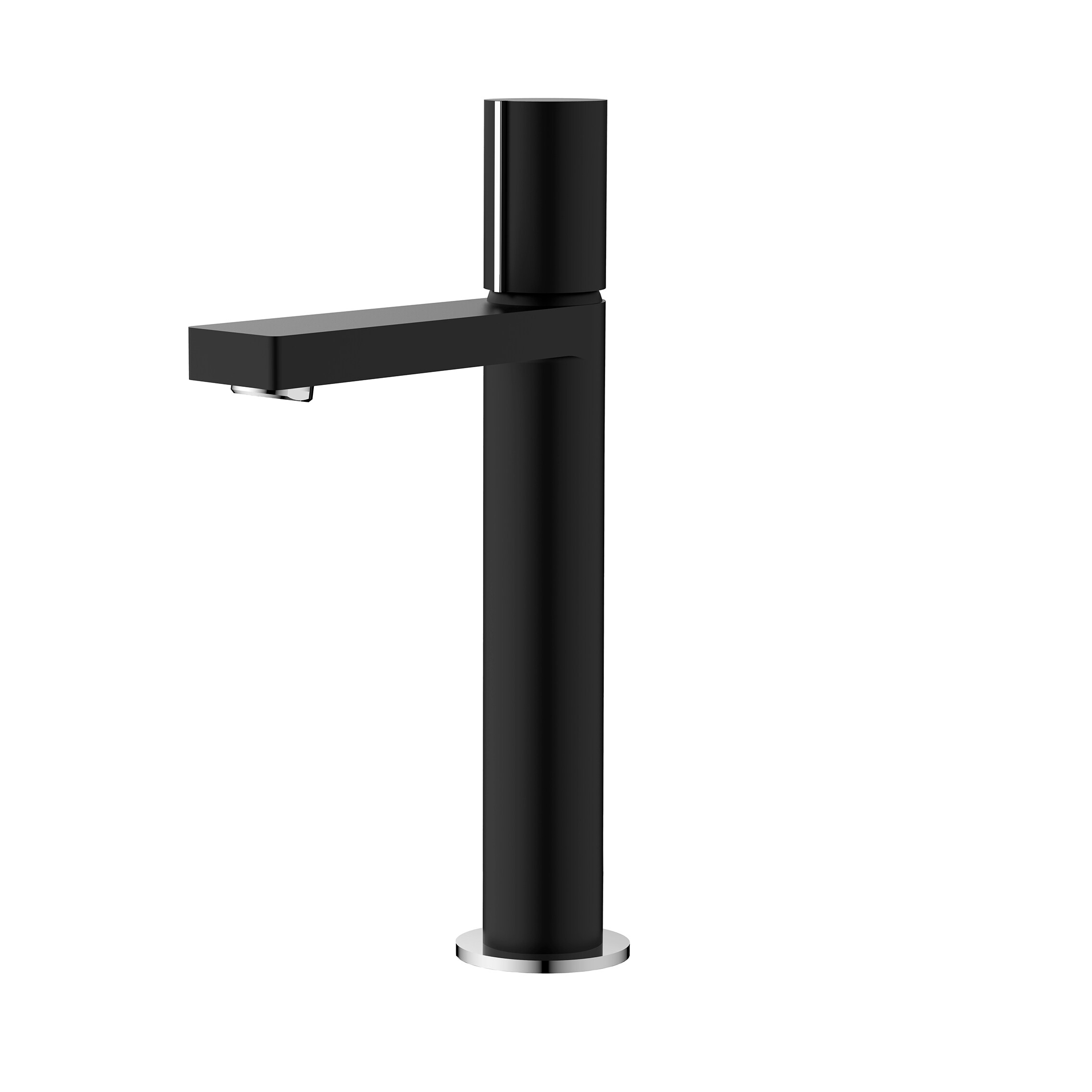 Stylish B-122NC Nessa Matte Black Single hole 1-handle High-arc Commercial/Residential Handle Bathroom Sink Faucet
