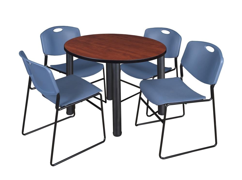 Regency TB42RNDCHBPBK44BE Breakroom Red 4-Person Training Table (42-in W x 29-in H)