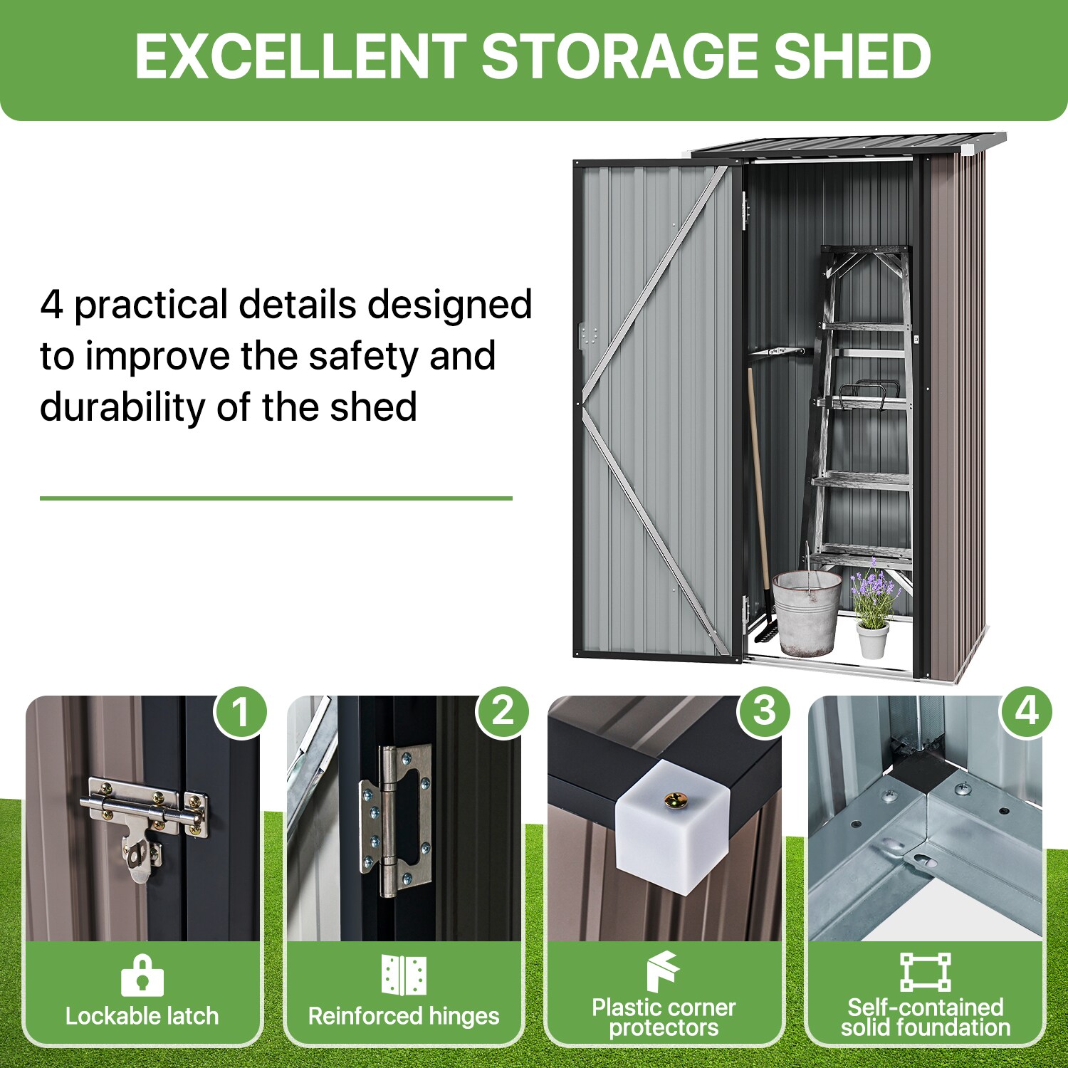AOXUN AX-30521W Metal-Storage-Buildings-Sheds - View #3