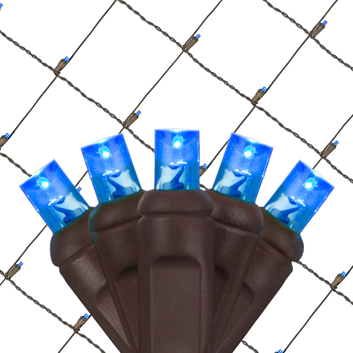 Wintergreen Lighting 81112 StretchNet Pro 50 3-ft x 3.5-ft Constant Blue Christmas Net Lights