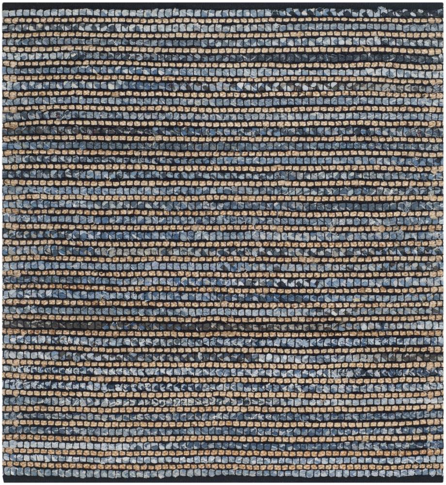 Cape Cod Blue Hand Woven Jute Square Area Rug