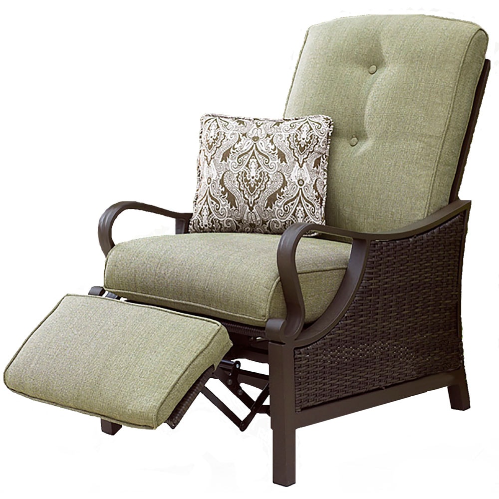Hanover Ventura Wicker Brown Metal Frame Stationary Recliner Chair(S) With  Green Cushioned Seat In The Patio Chairs Department At Lowes.Com