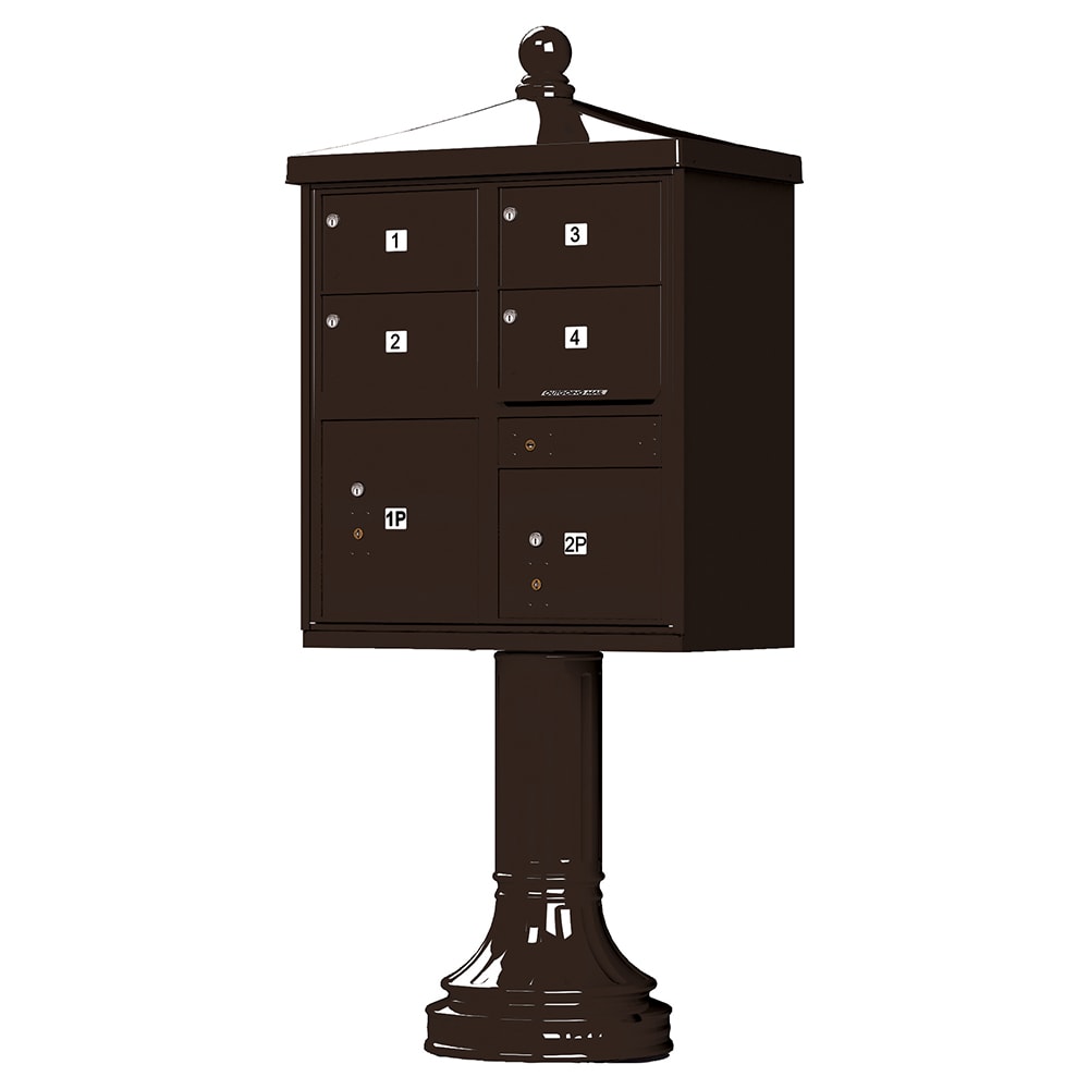 Florence 1570-4T5V2DBAF Vogue Traditional Locking Metal Standard Mailbox Brown