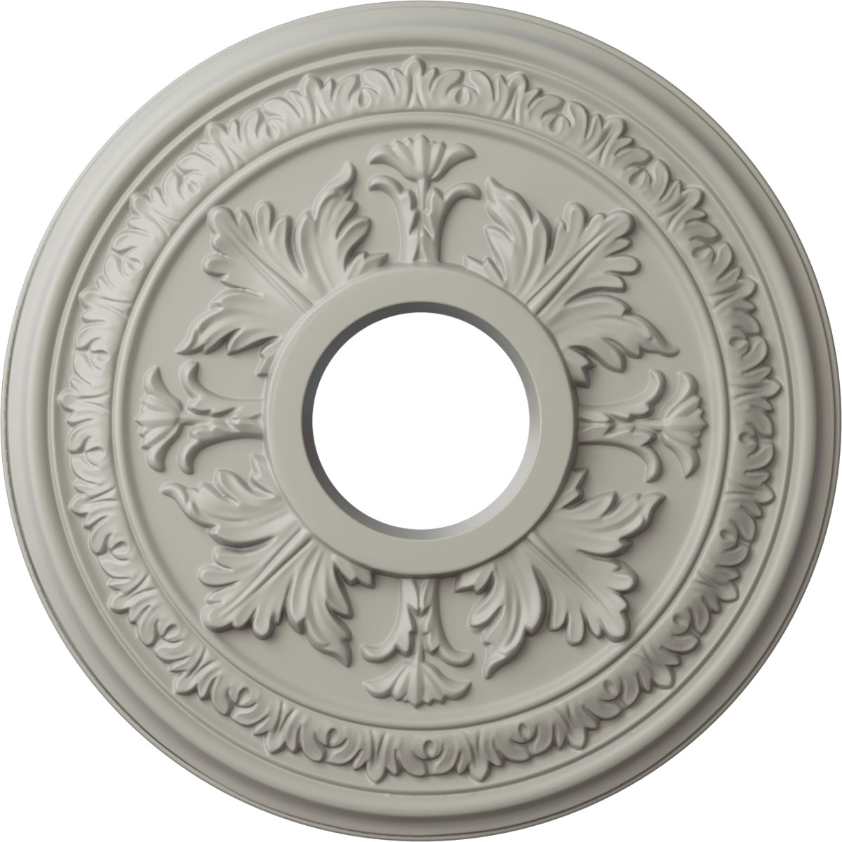 Ekena Millwork CM15BAPCF Baltimore 15.375-Inches W x 15.375-Inches L Painted Pot of Cream Polyurethane Whole Ceiling Medallion
