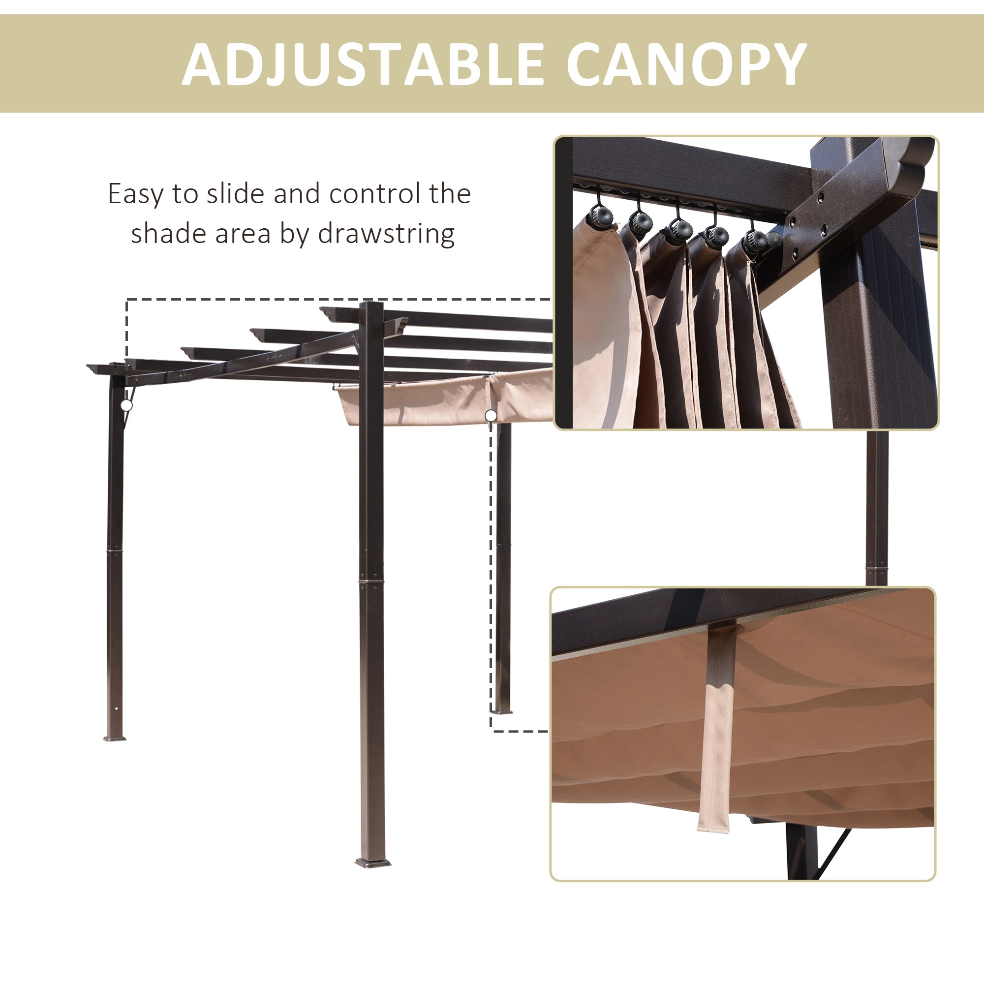 Outsunny 84C-055BN Wood-Resin-Gazebos - View #9