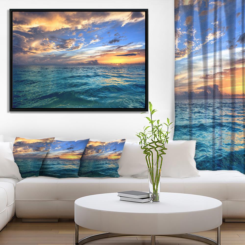 Designart Wood Floater Frame 32-in H x 42-in W Coastal Print on Canvas ...