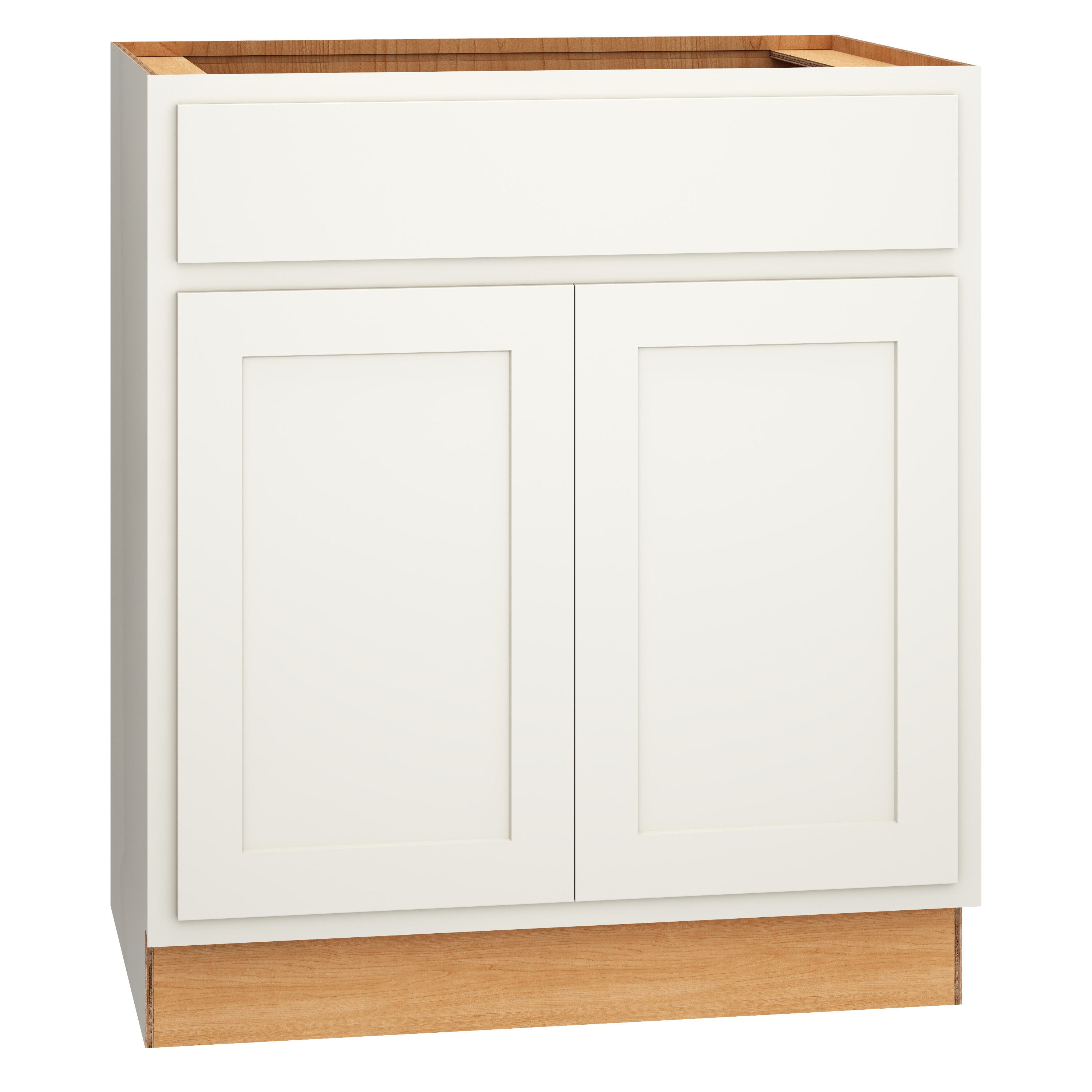 Diamond Express 321 VSB303421 Jamestown 30-in White Partial Overlay Bathroom Vanity Base Cabinet without Top