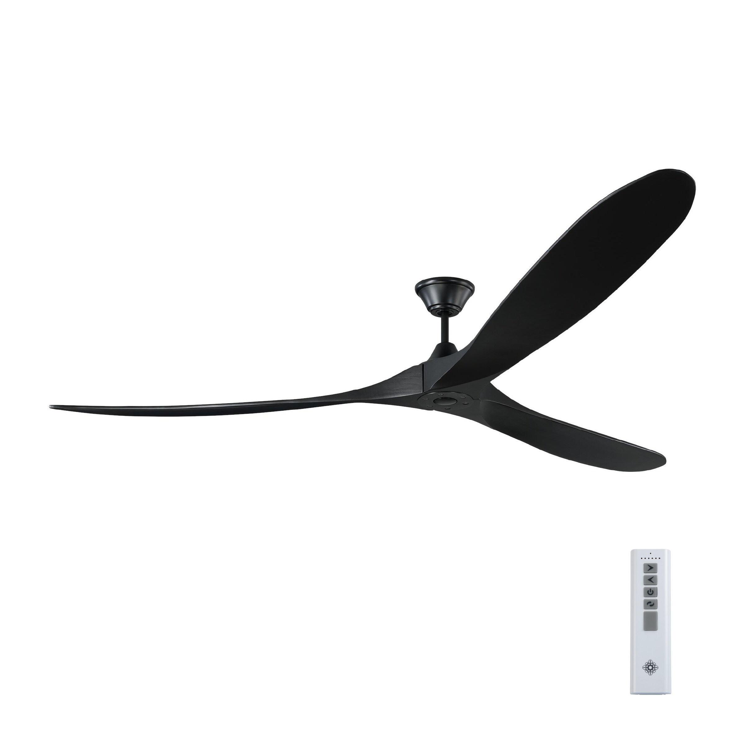 Generation Lighting 3MAVR88BKBK Maverick 88-in Outdoor Matte Black with Matte Black Blades Propeller Ceiling Fan Without Light - Remote Included ( 3 -Blade )