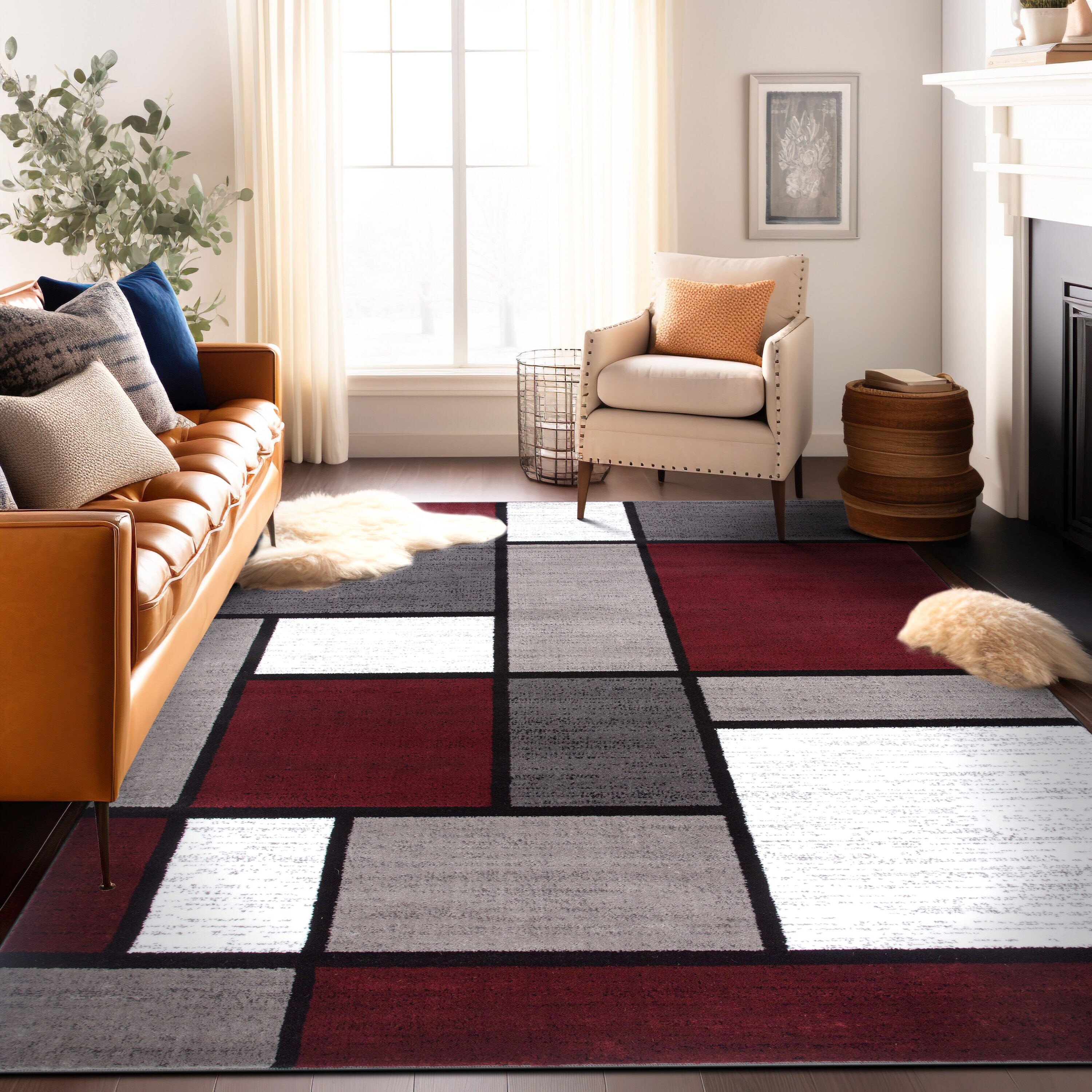 Geometric Series Small Large Long Floor Carpet Area Rugs Various Size Soft  Rug