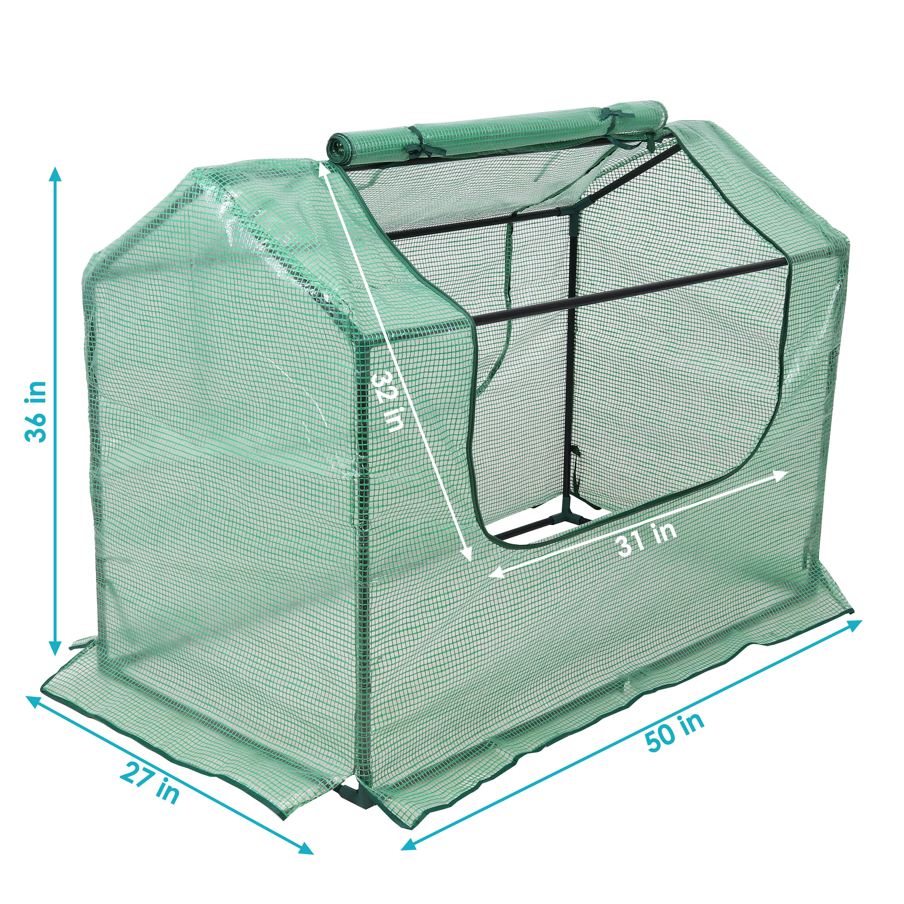 Sunnydaze Decor Sunnydaze Mini Greenhouse with Side Doors Green x  Feet in the Greenhouses department at