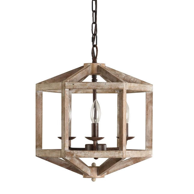 Oaks Decor Farmhouse Wood Chandelier 3 Light Weathered Modern Contemporary Cage In The Chandeliers Department At Com Oaks Decor Farmhouse Wood Chandelier 3, Weathered Wood And Iron Chandelier