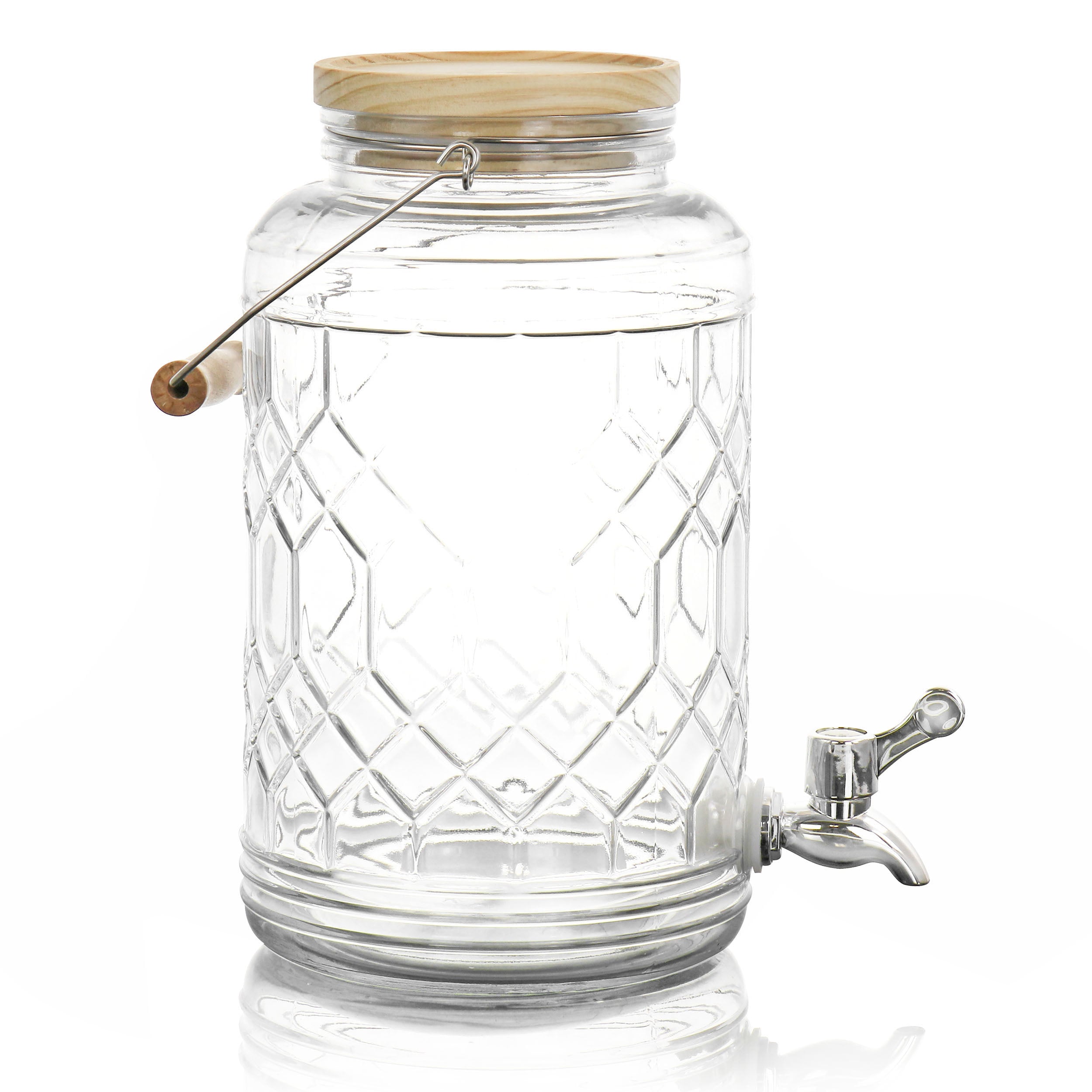Gibson Home 0.95 Gallon Duval Glass Beverage Dispenser - Clear, Plastic  Spigot, Wooden Lid - Perfect for Parties and Events in the Beverage  Dispensers department at