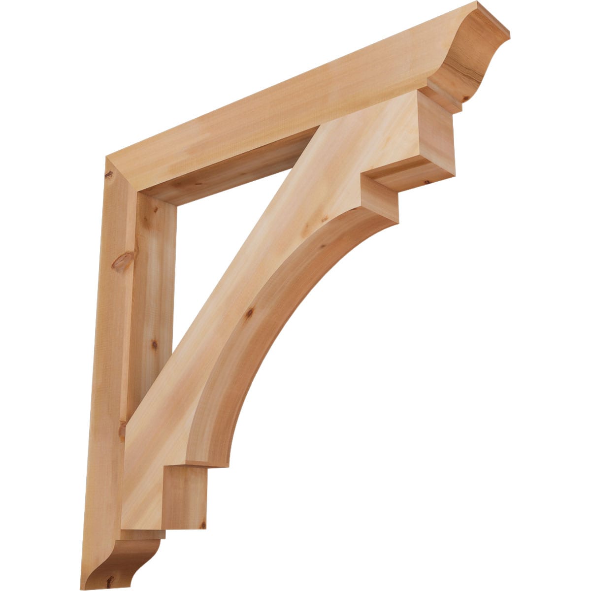 Ekena Millwork BKT06X48X48MRC01SWR Merced traditional smooth 5-1/2-in x 48-in x 48-in Western red cedar Brown Wood Standard bracket