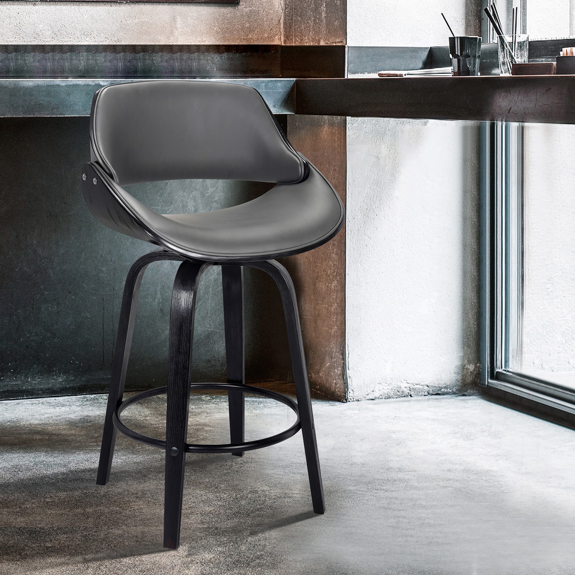 Armen Living LCMNBABLGR30 stools - View #6
