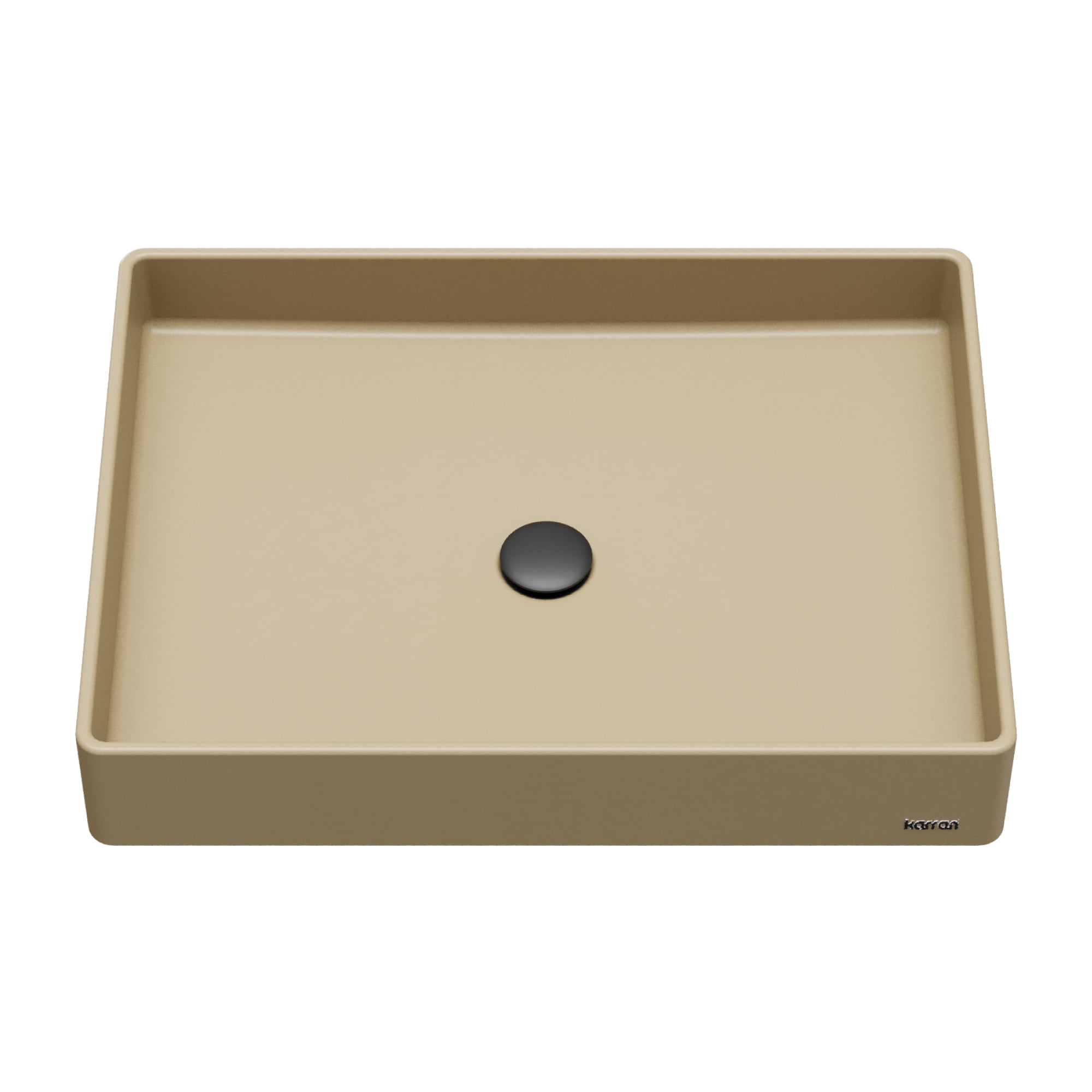 Karran SQS500PG Granite Vessel Rectangular Modern Pale Gold Bathroom Sink ( 23.63-in x 17.75-in )