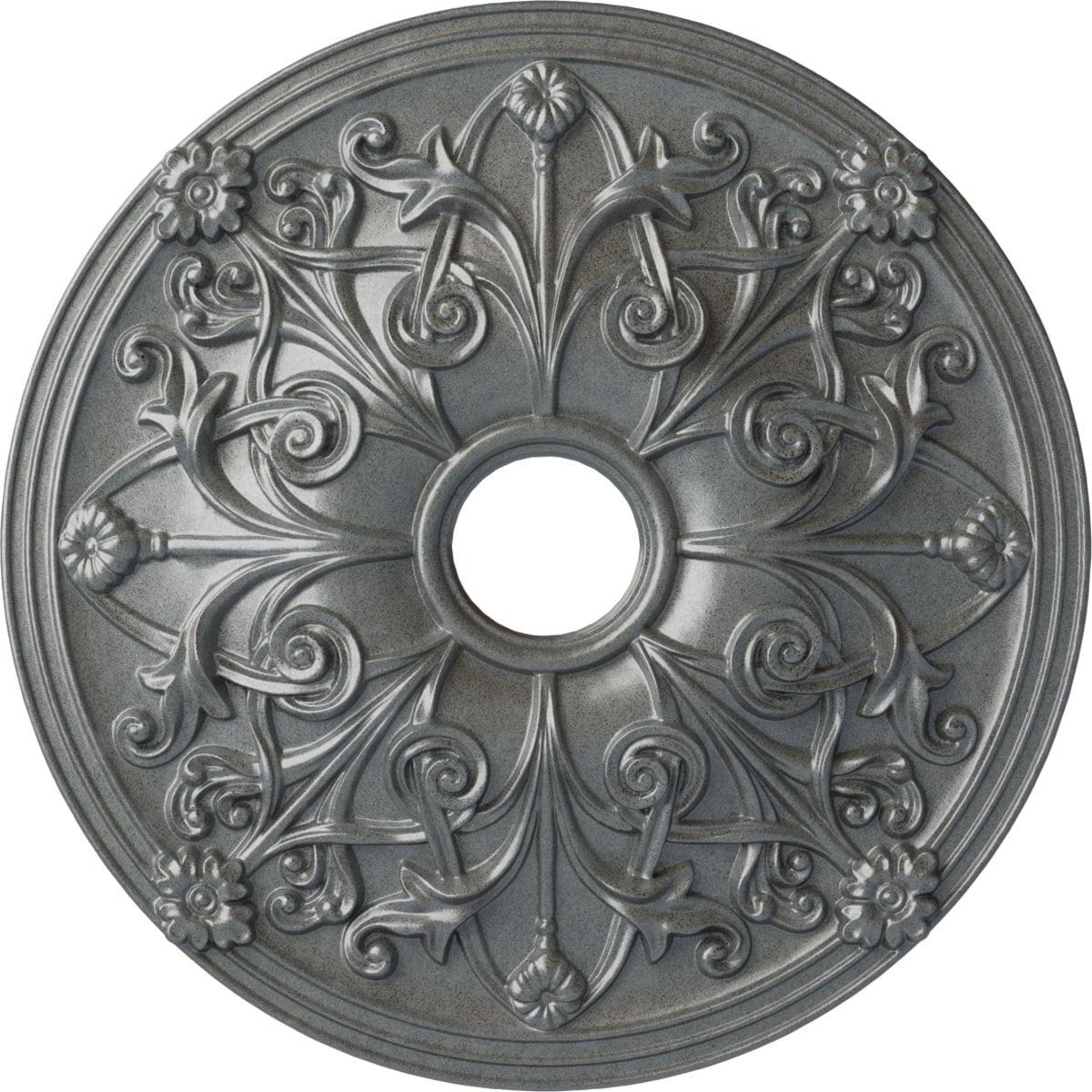 Ekena Millwork CM23JAPLS Jamie 23.625-in W x 23.625-in L Painted Platinum Polyurethane Whole Ceiling Medallion