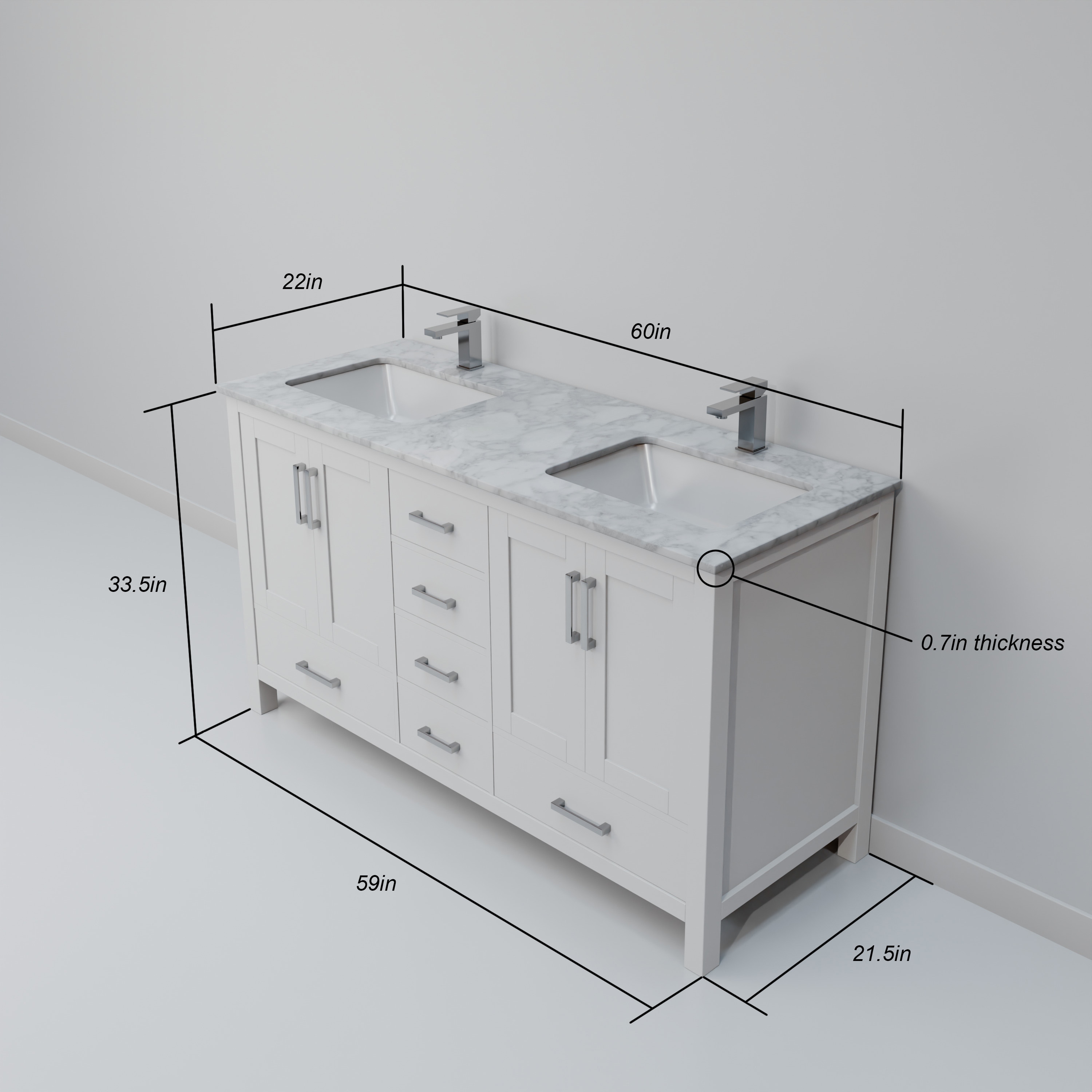 Lexora LJ342260DADSM58 Bath-Vanity-Combo - View #8