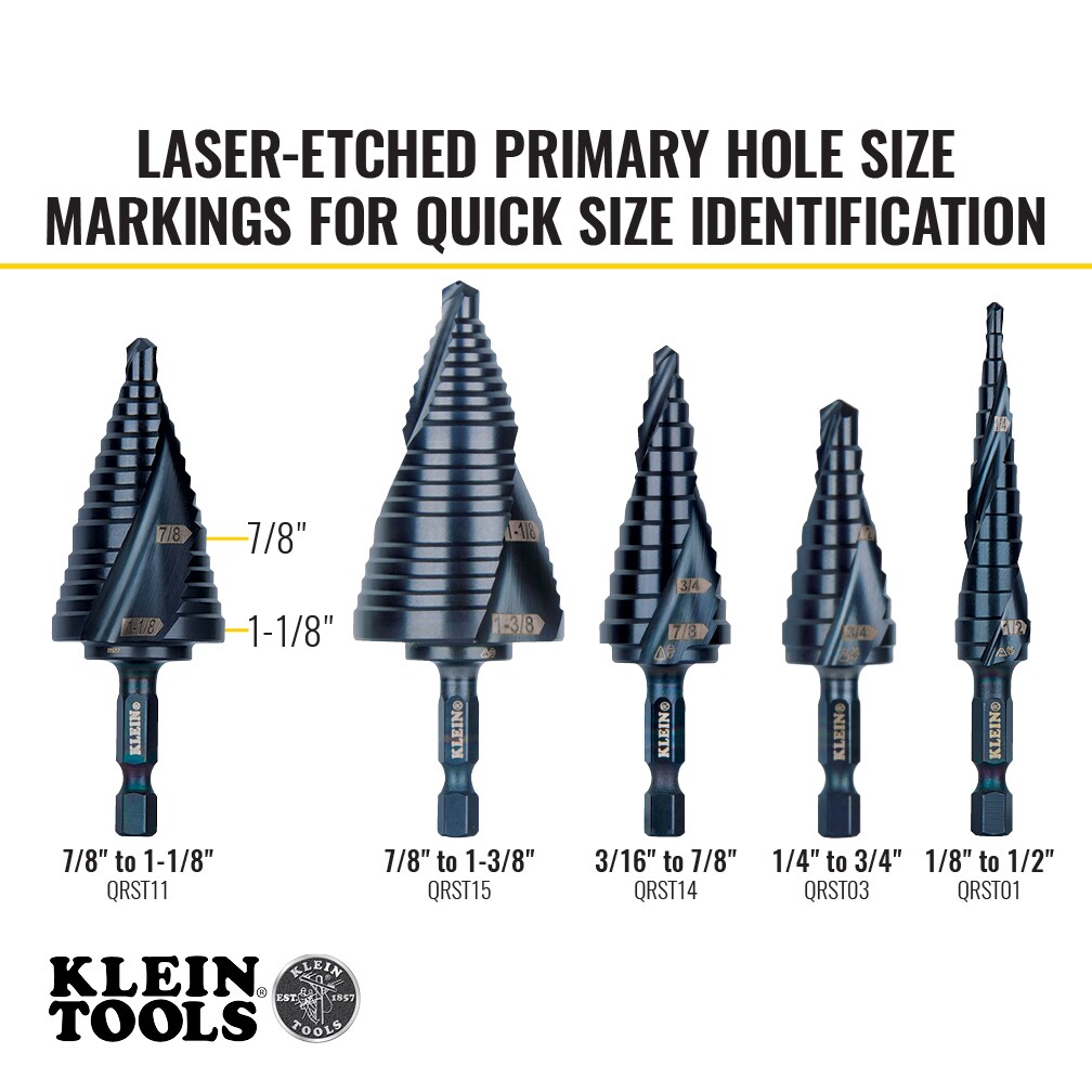 Klein Tools QRST11 Metal-Step-Drill-Bits - View #3