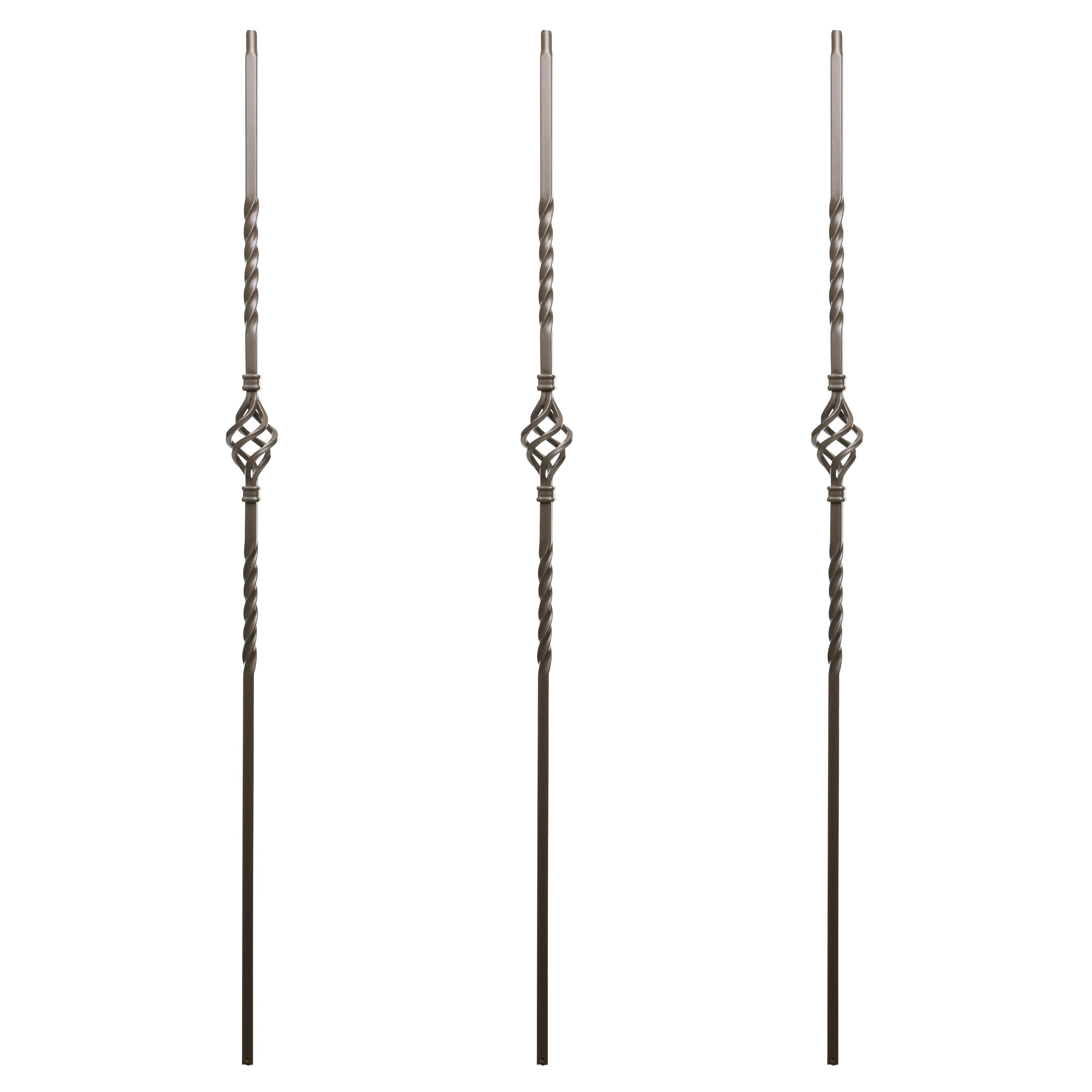RELIABILT WGT04PW 43-in x 0.5-in Pewter Wrought Iron Basket Stair Baluster (3-Pack)