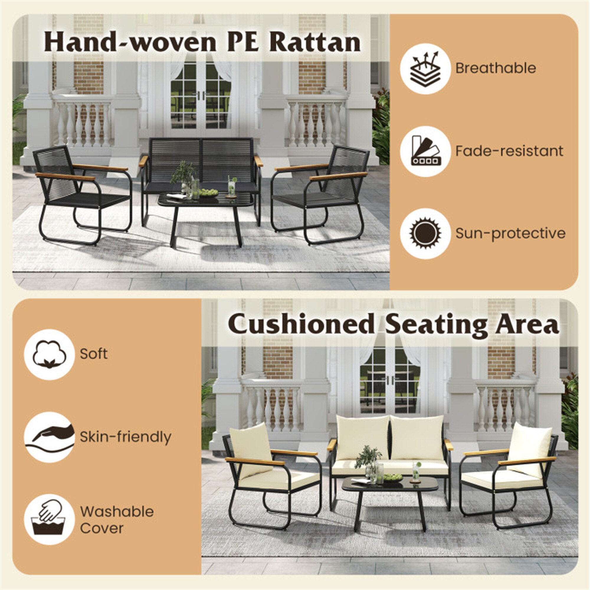 BABOOM BOM-11575BN-OR Patio-Conversation-Sets - View #9