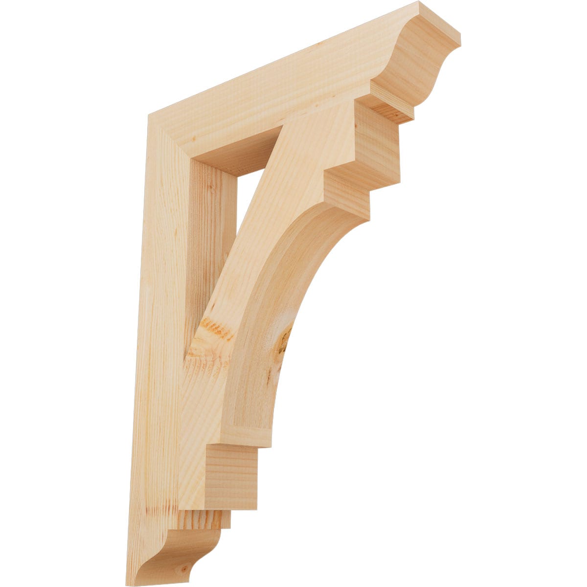 Ekena Millwork BKT04X20X28MRC01SDF Merced traditional smooth 3-1/2-in x 20-in x 28-in Douglas fir Brown Wood Standard bracket