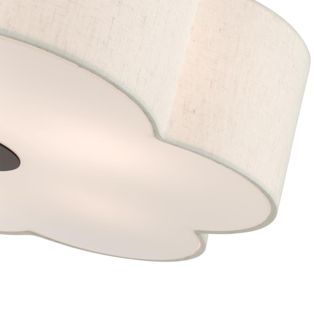 Solstice English Bronze 5-Light Semi-Flush Mount with Oatmeal Shade