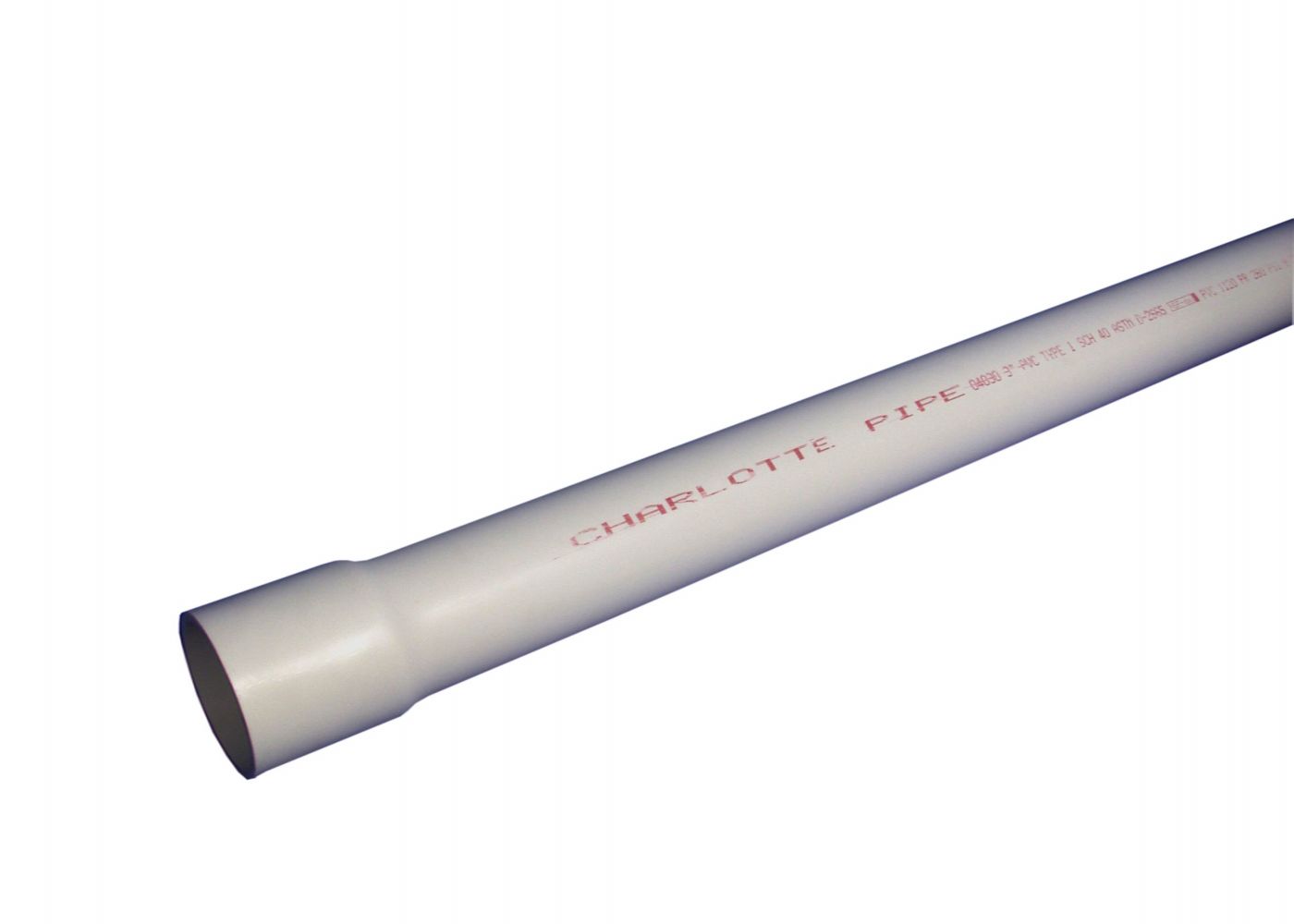 Charlotte Pipe PVC 09600B 0600 4-in 20-ft 180 Psi Schedule 40 White PVC Pipe