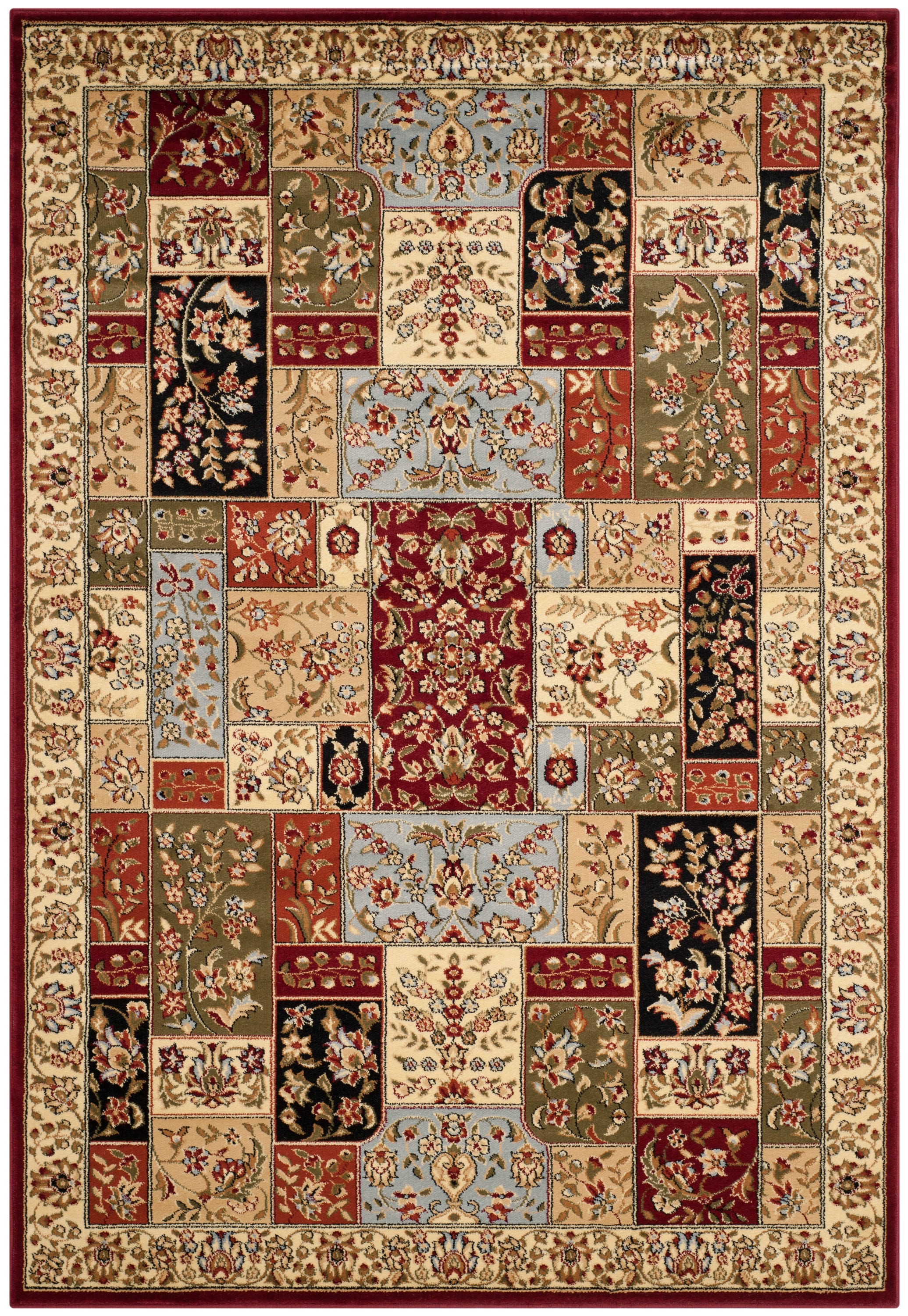 Safavieh LNH318A-5 Lyndhurst Omni 5 x 8 (ft) Loomed Polypropylene Multi/Ivory Rectangular Indoor Floral/Botanical Oriental Area rug