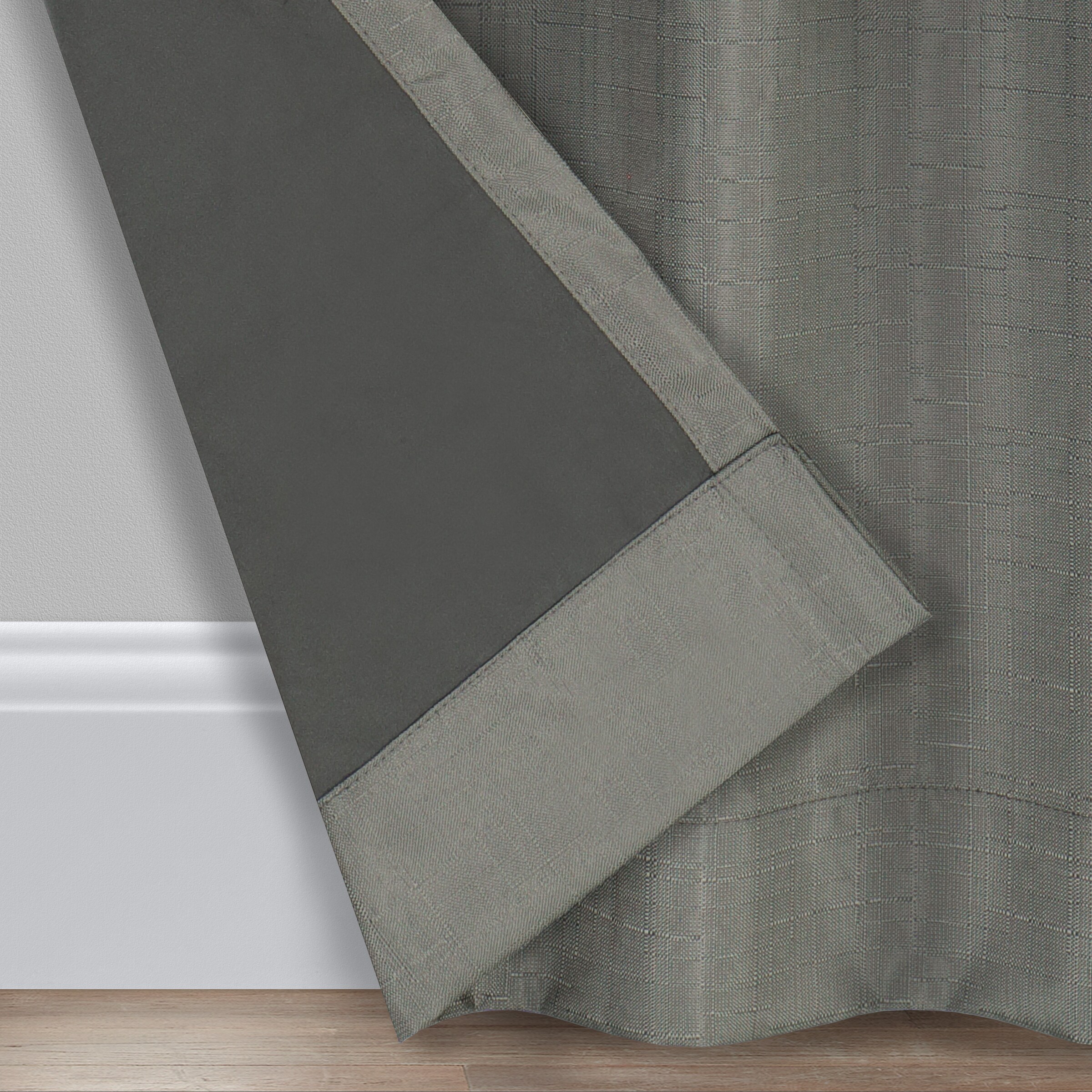 allen + roth 95-in Grey Blackout Thermal Lined Back Tab Curtain Panel ...