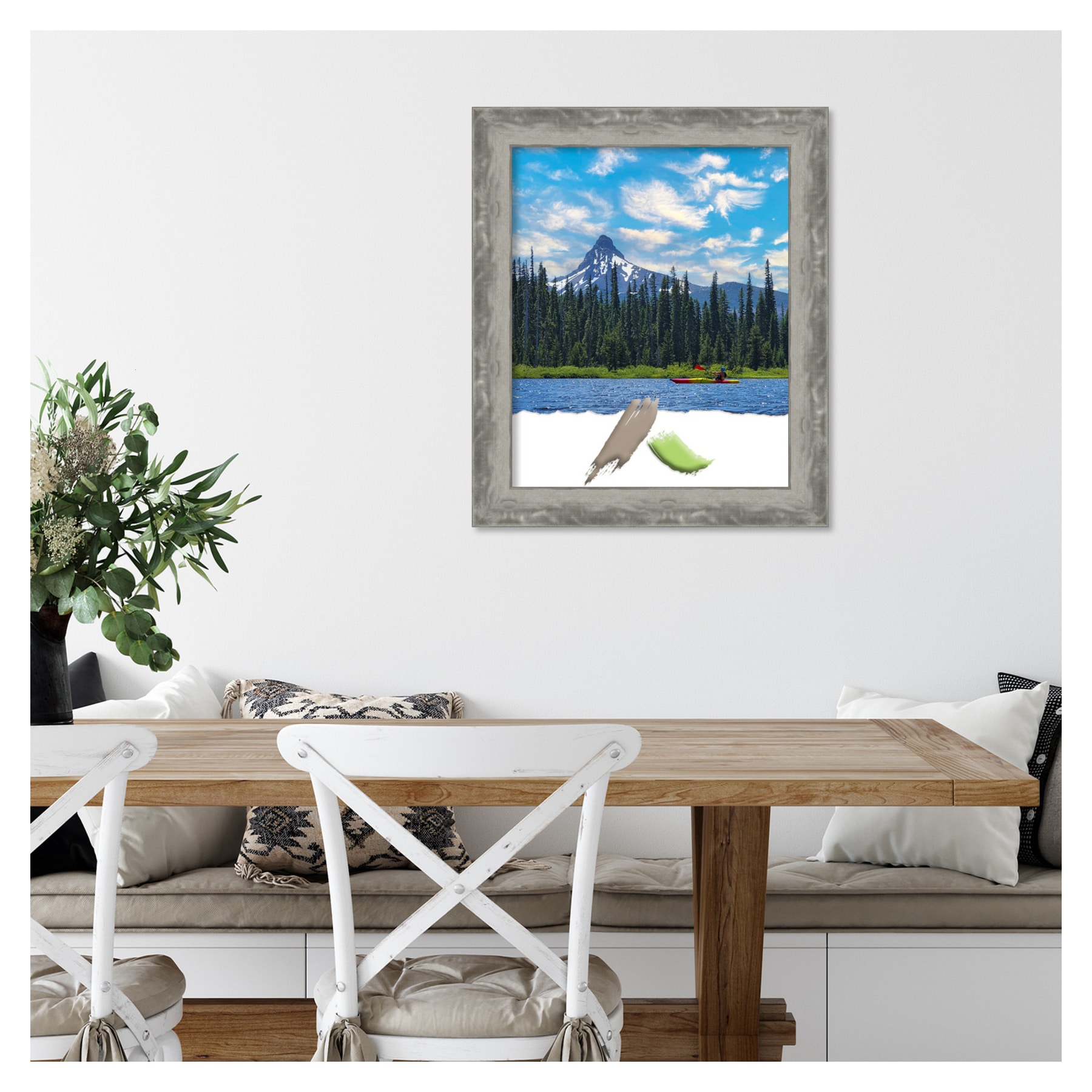 Waveline Silver Narrow Polystyrene Wall Picture Frame 18x22