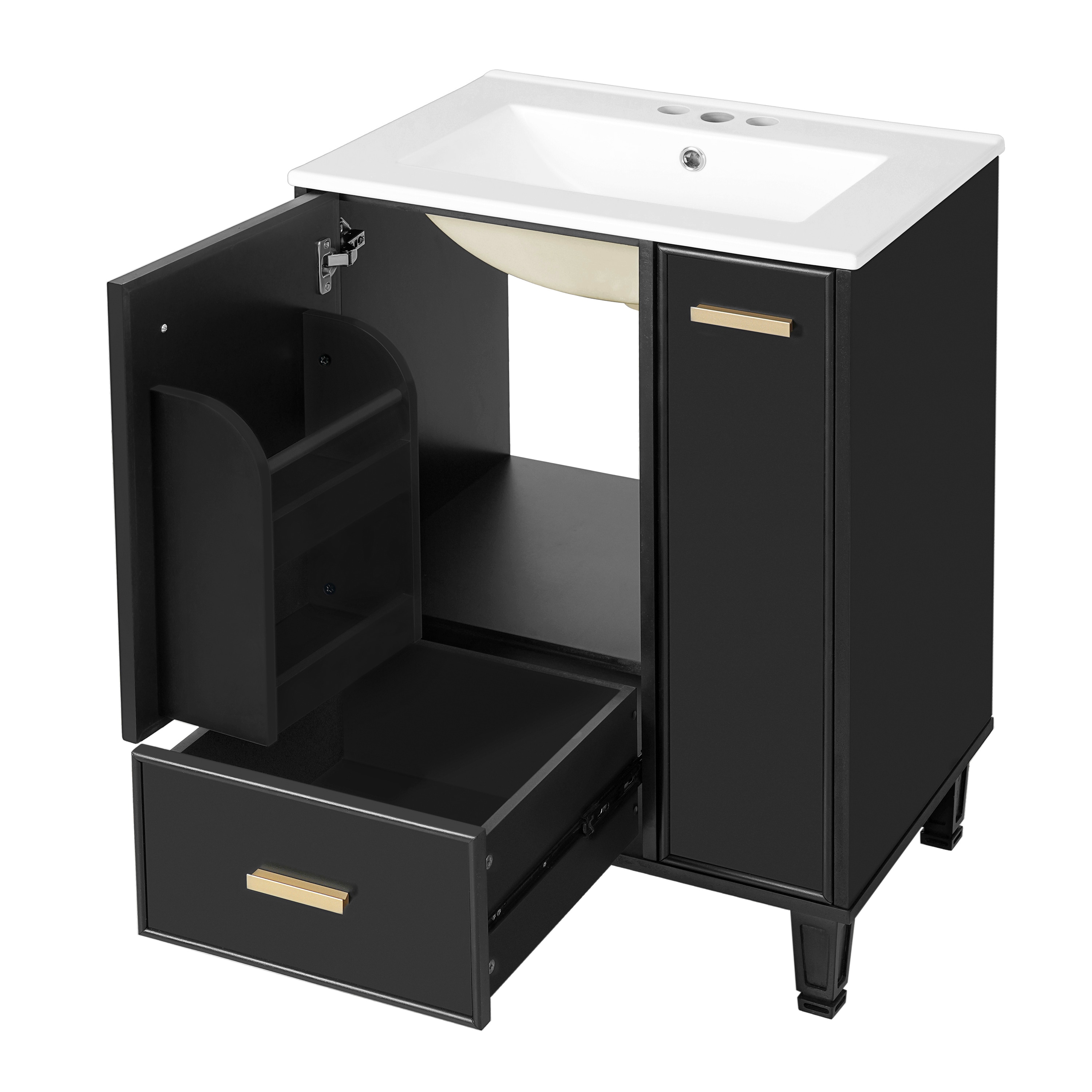 Aortzio HM-BA119-BLACK Bath-Vanity-Combo - View #4
