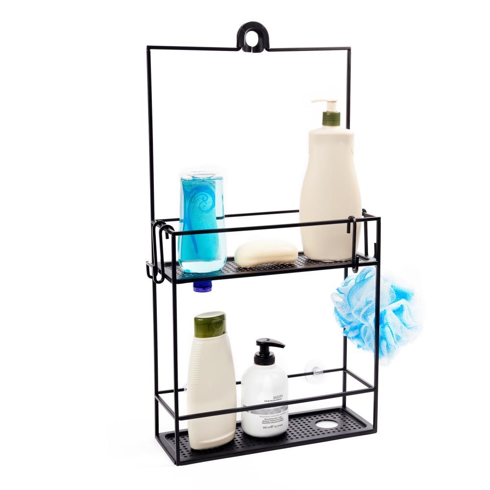 Umbra Black Steel 2-Shelf Over The Showerhead Hanging Shower Caddy