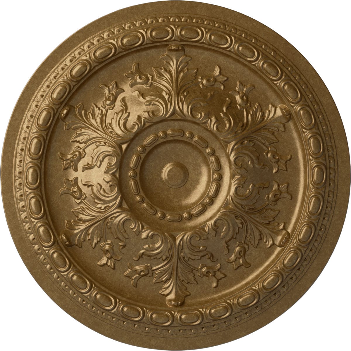Ekena Millwork CM38OSPAS Oslo 38.375-in W x 38.375-in L Painted Pale Gold Polyurethane Whole Ceiling Medallion