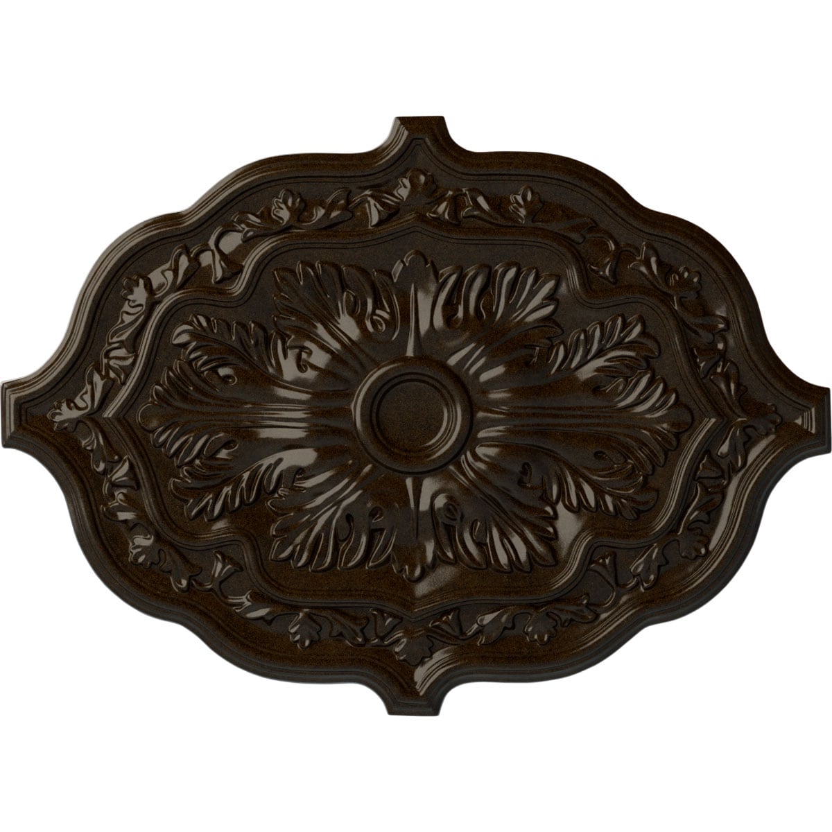 Ekena Millwork CM36X26PEBZS Pesaro 36-in W x 36-in L Bronze Polyurethane Ceiling Medallion