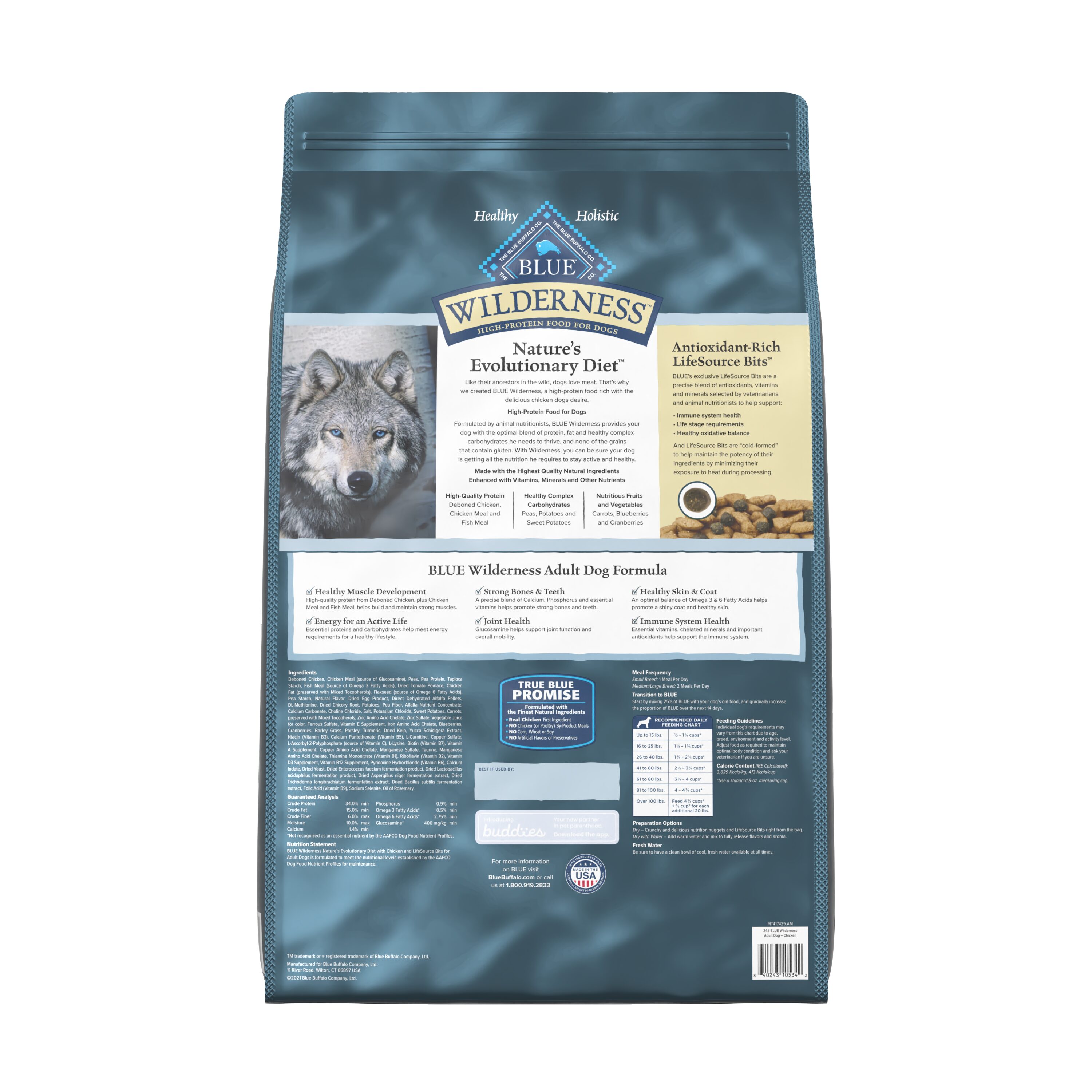 Blue Buffalo Wilderness Chicken Dog Food for Adult Dogs - 24 lbs. Bag ...