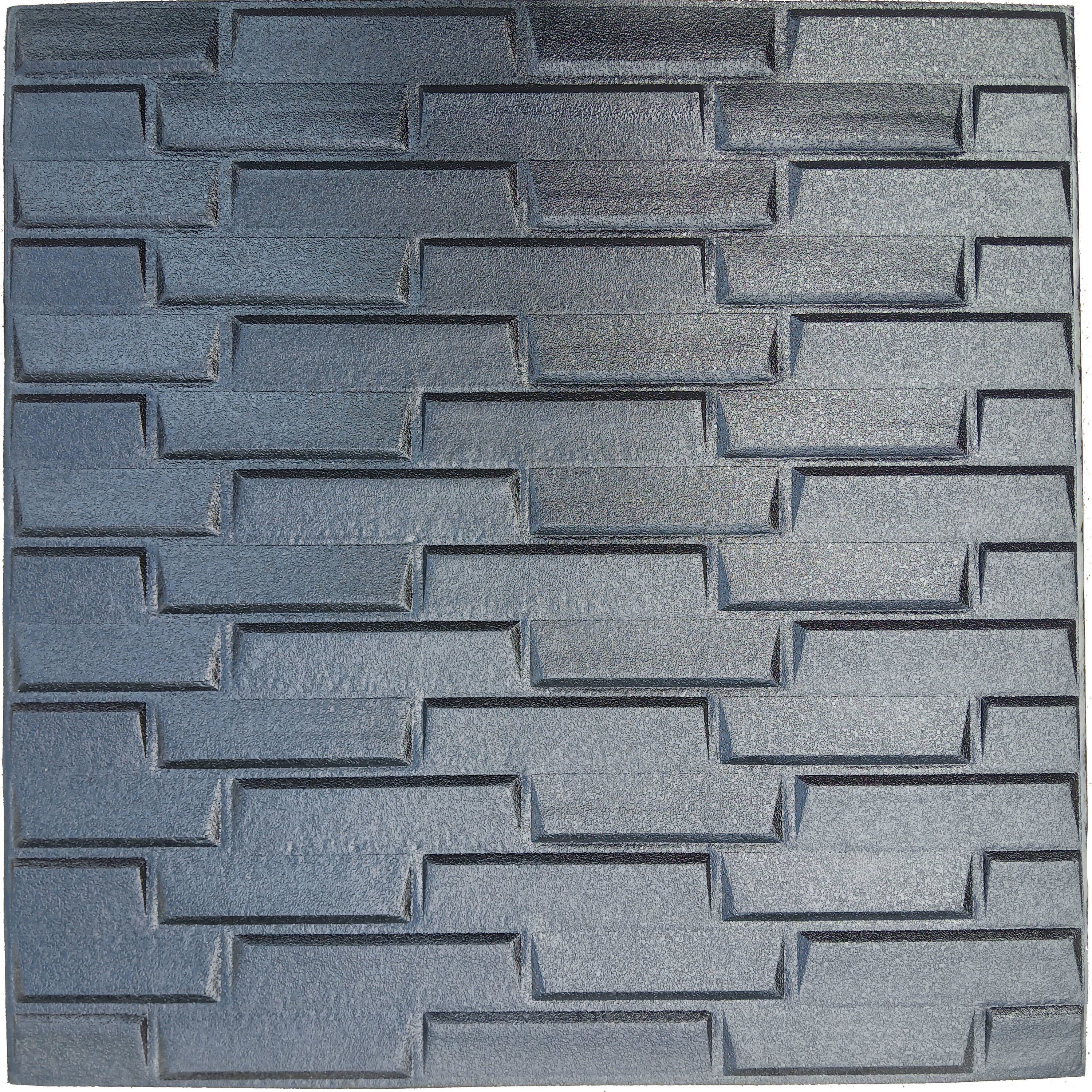 Dundee Deco JNLURS05612-10 28-in x 28-in Embossed Paintable Black Polyurethane Faux Brick Wall Panel ( 10 -Pack, Covers 5.4-sq ft )