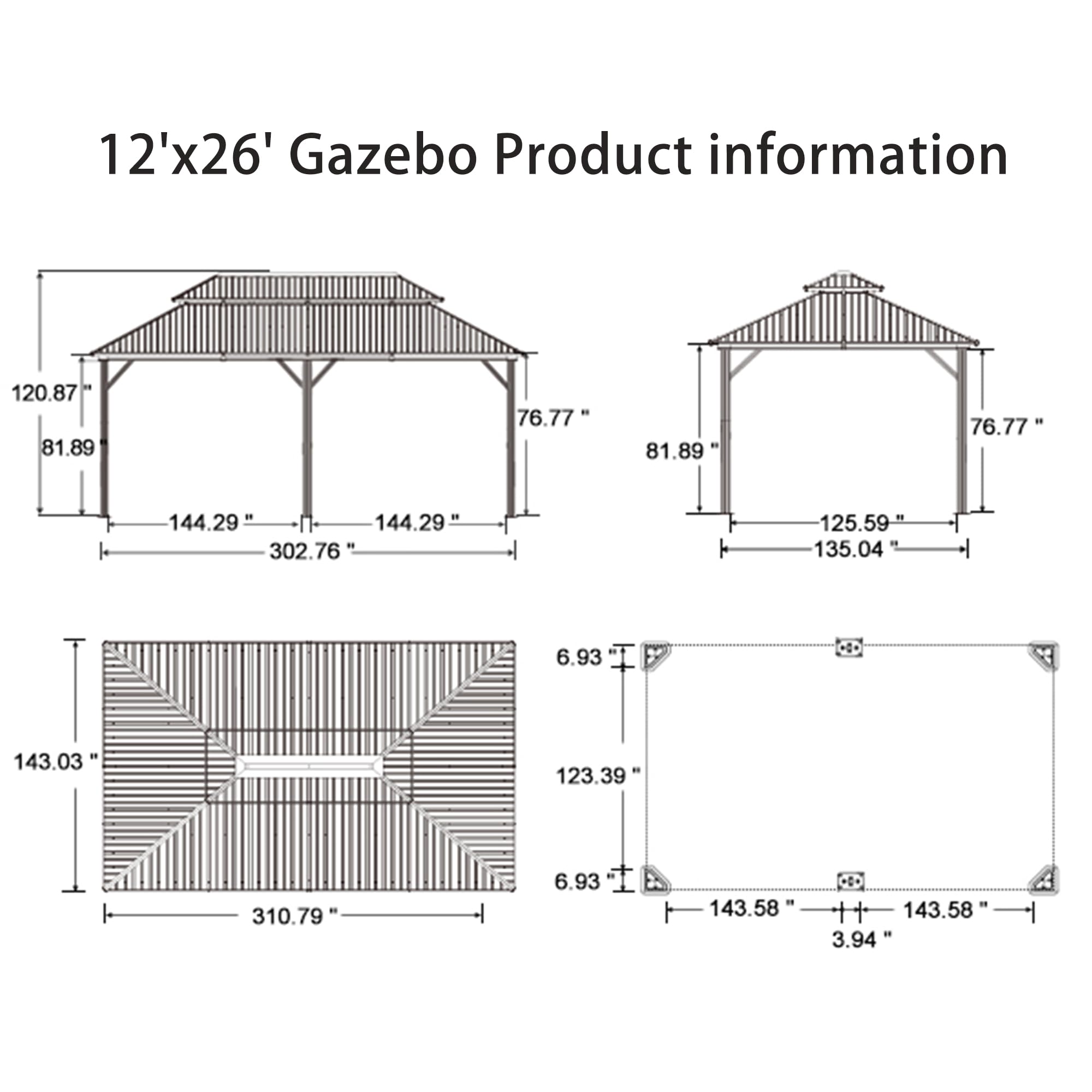 PURPLE LEAF LSMHS1226 Wood-Resin-Gazebos - View #8