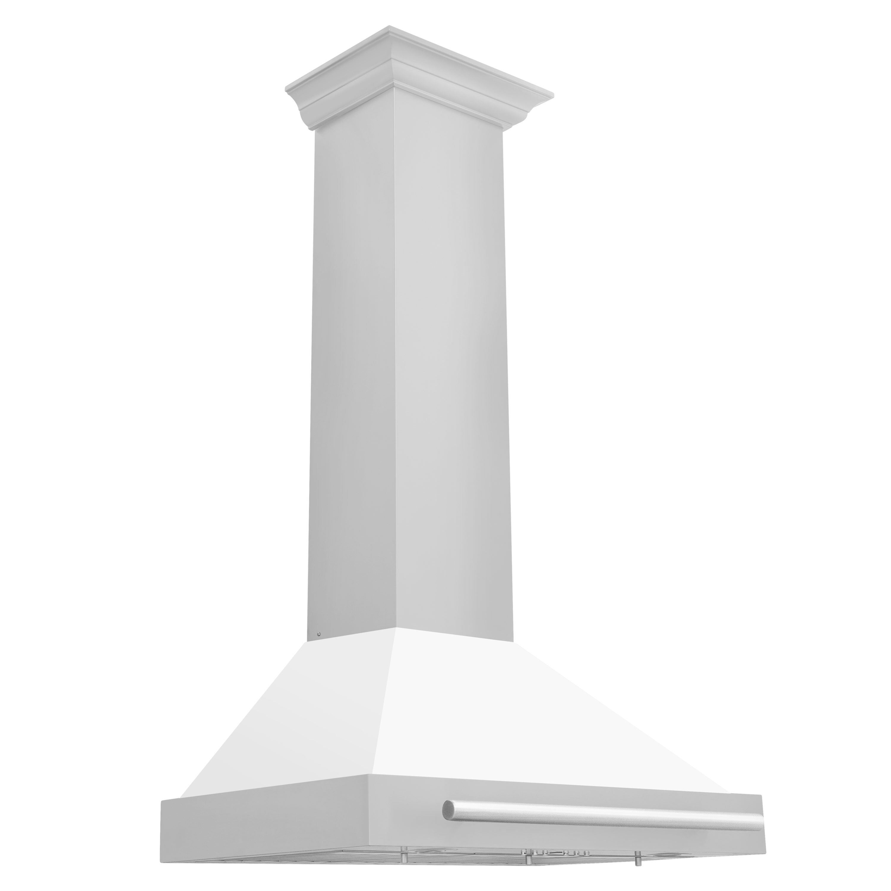 ZLINE KITCHEN & BATH KB4STX-WM-30 30 inch Convertible 400-CFM Recirculating Stainless Steel with White Matte Shell and Stainless Steel Handle Wall-Mounted Range Hood