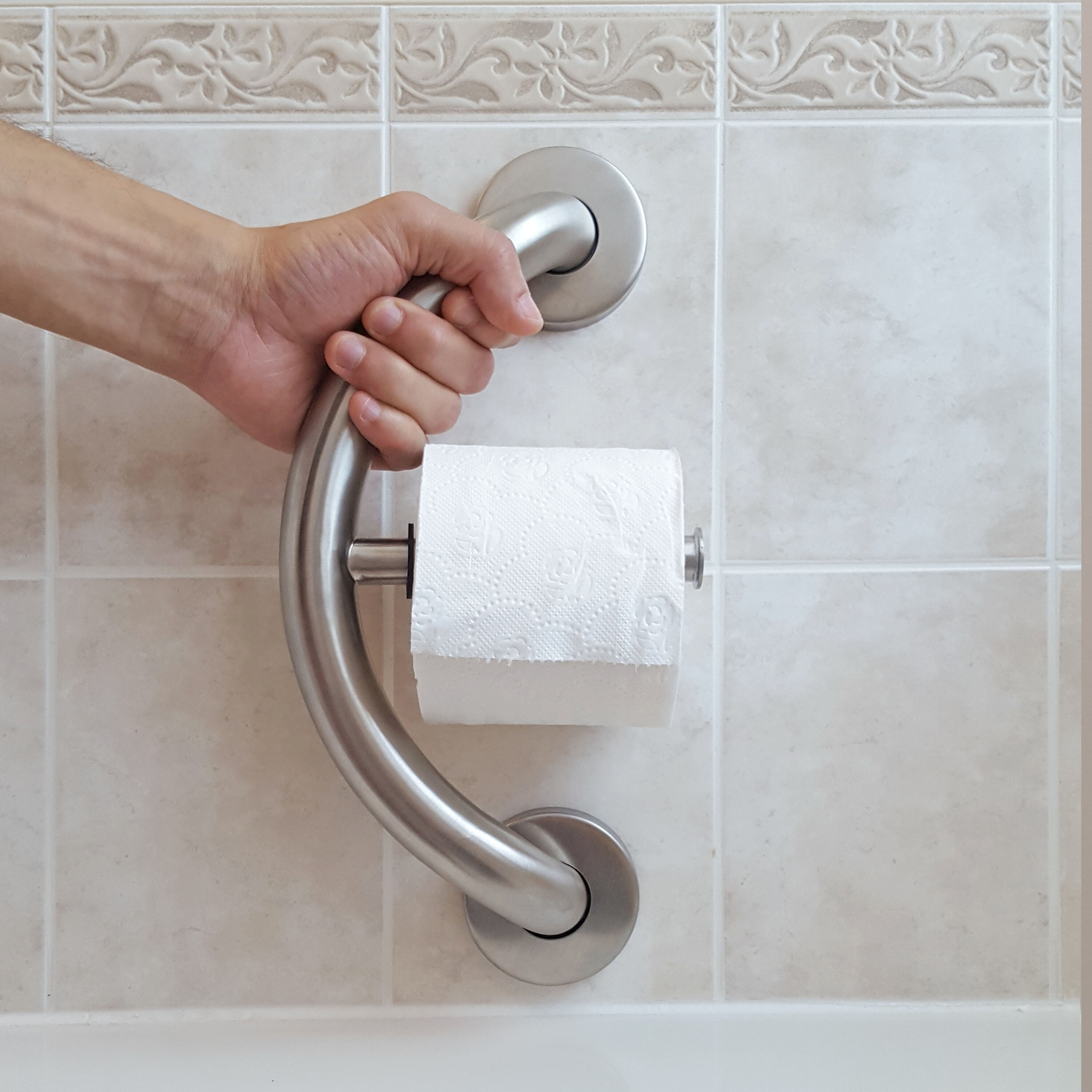 HealthCraft PLUS-TP-BS PLUS Series 11.3-in Brushed Stainless Steel Wall mount ADA Compliant Grab Bar ( 500-lb Weight Capacity )