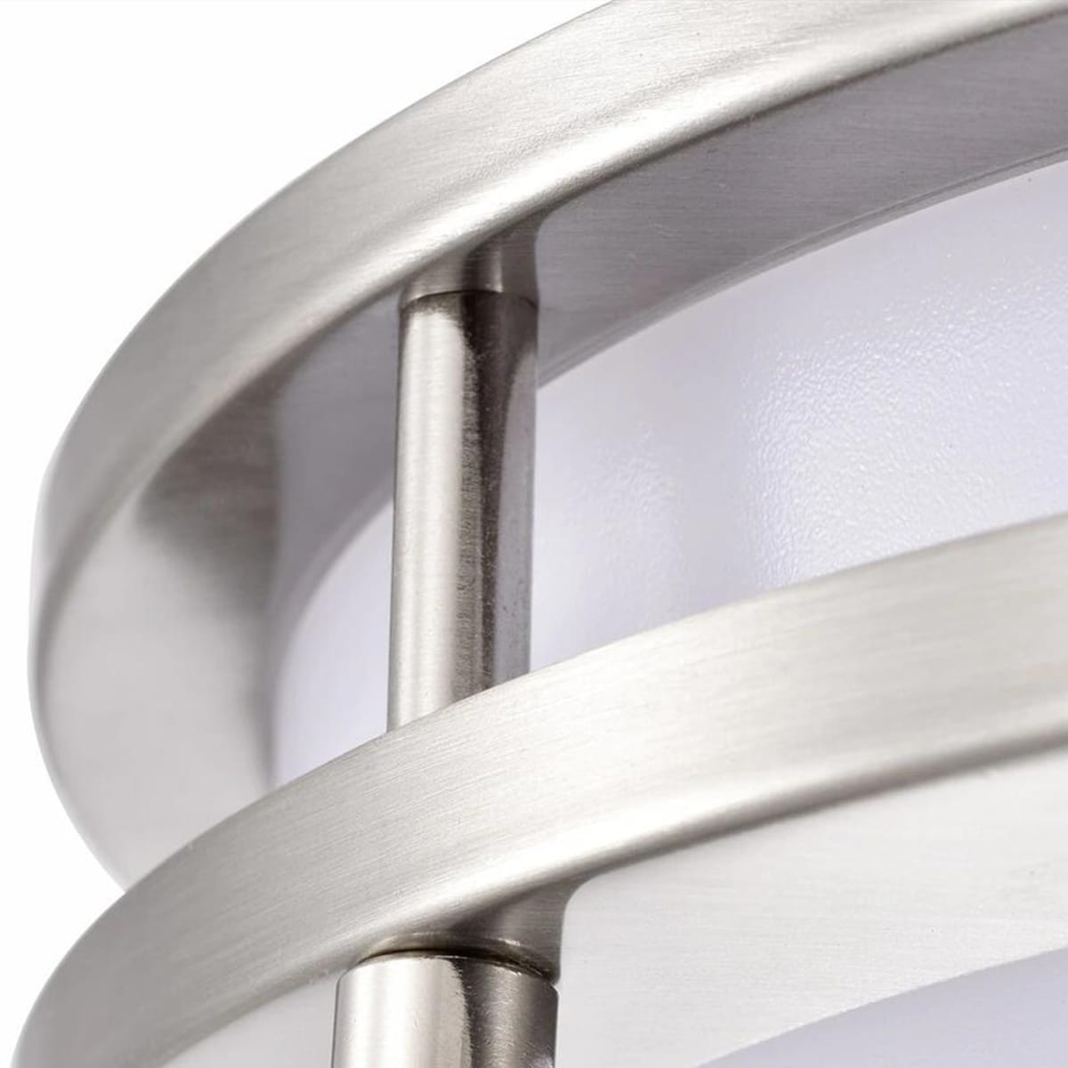 Modern 12" Brushed Nickel LED Flush Mount Ceiling Light, White Acrylic