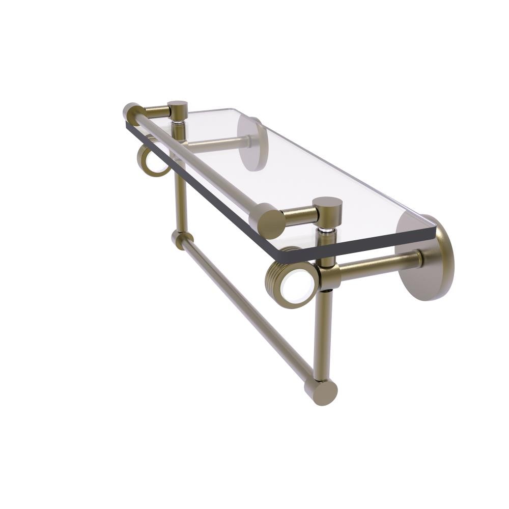 Allied Brass CV-1TBG-16-GAL-ABR Clearview Antique Brass Wall mount Bathroom Shelf ( 16-in x 6.7-in x 5-in )