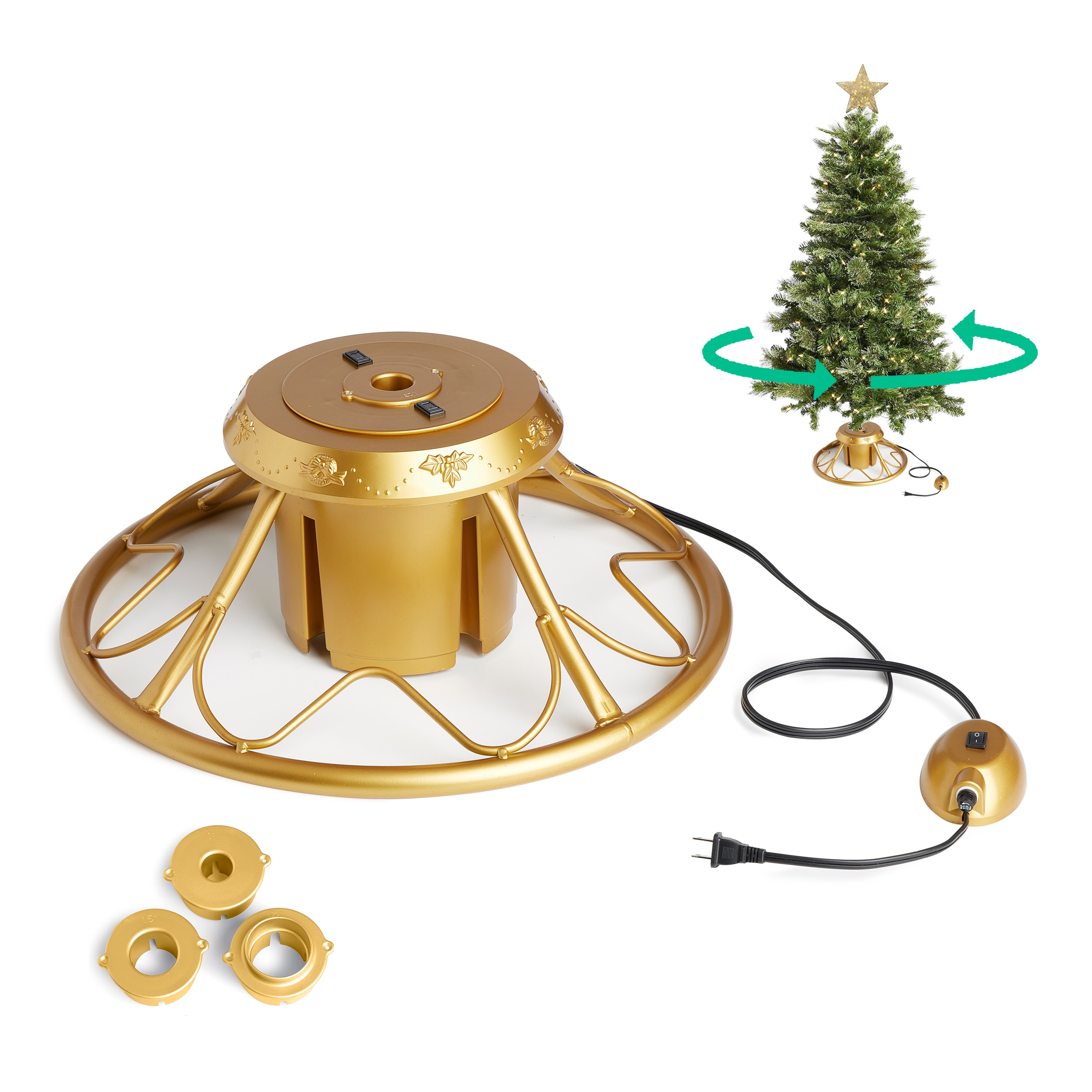 Home Heritage 105281 23.6-Inches Metal Swivel Rotating 9-Feet Tree Stand