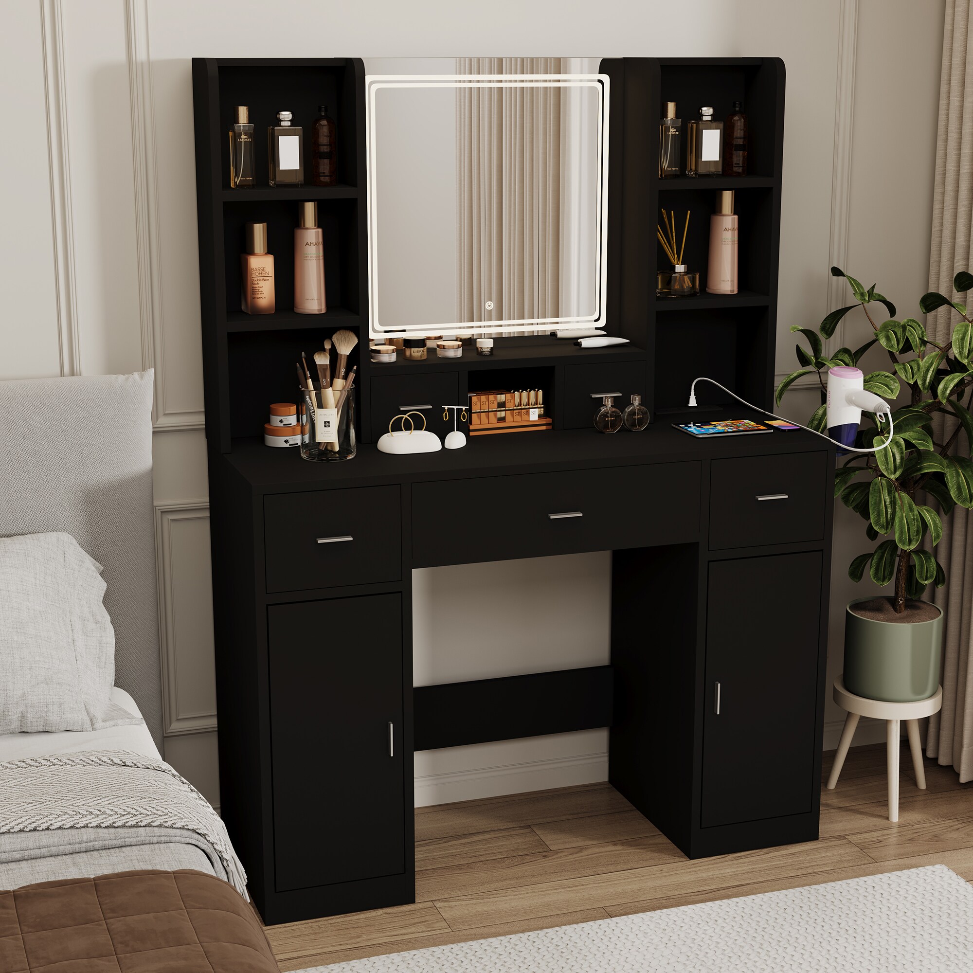 SINOFURN SYC080020BK Bedroom-Vanities - View #4