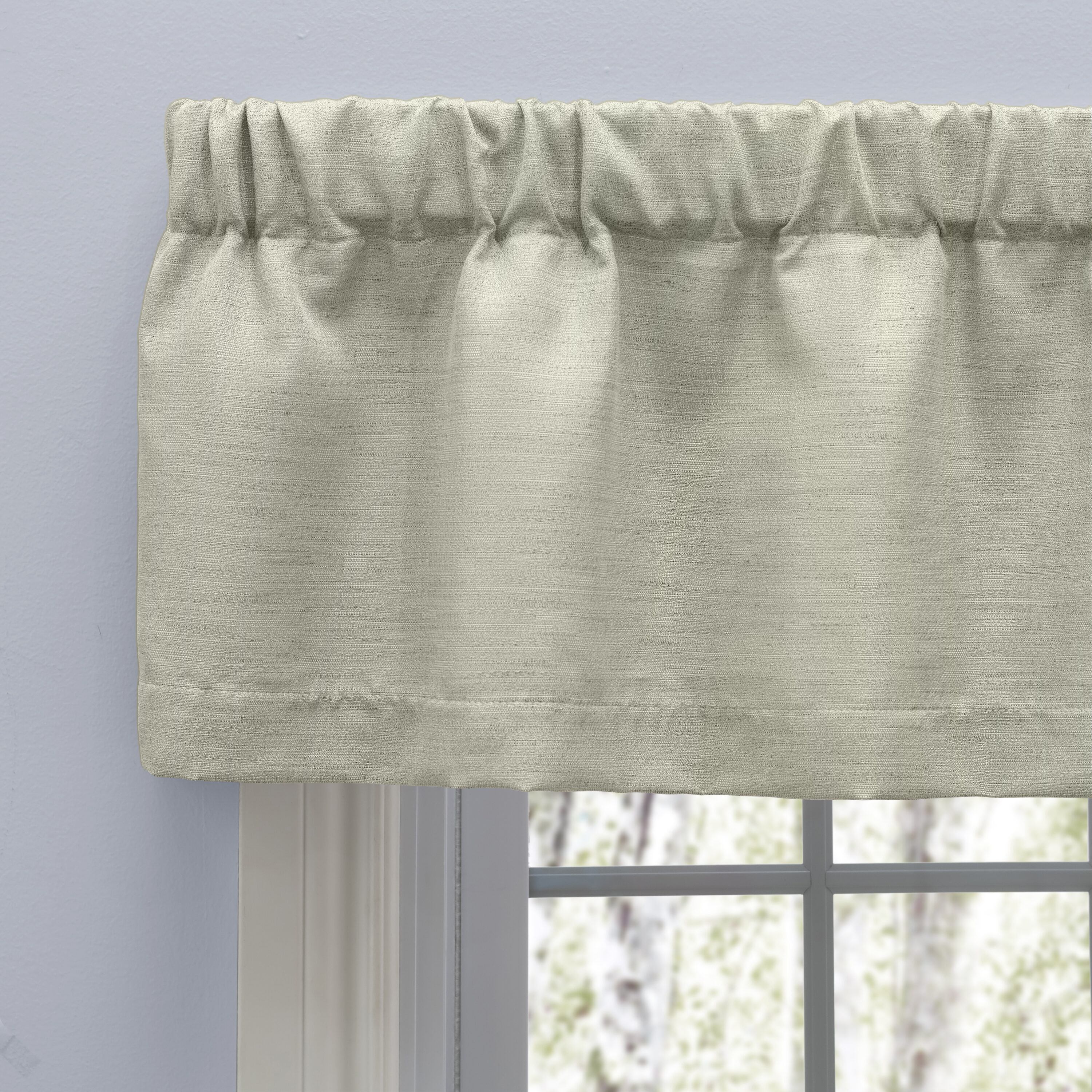 Sage Green Polyester Lined Rod Pocket Valance