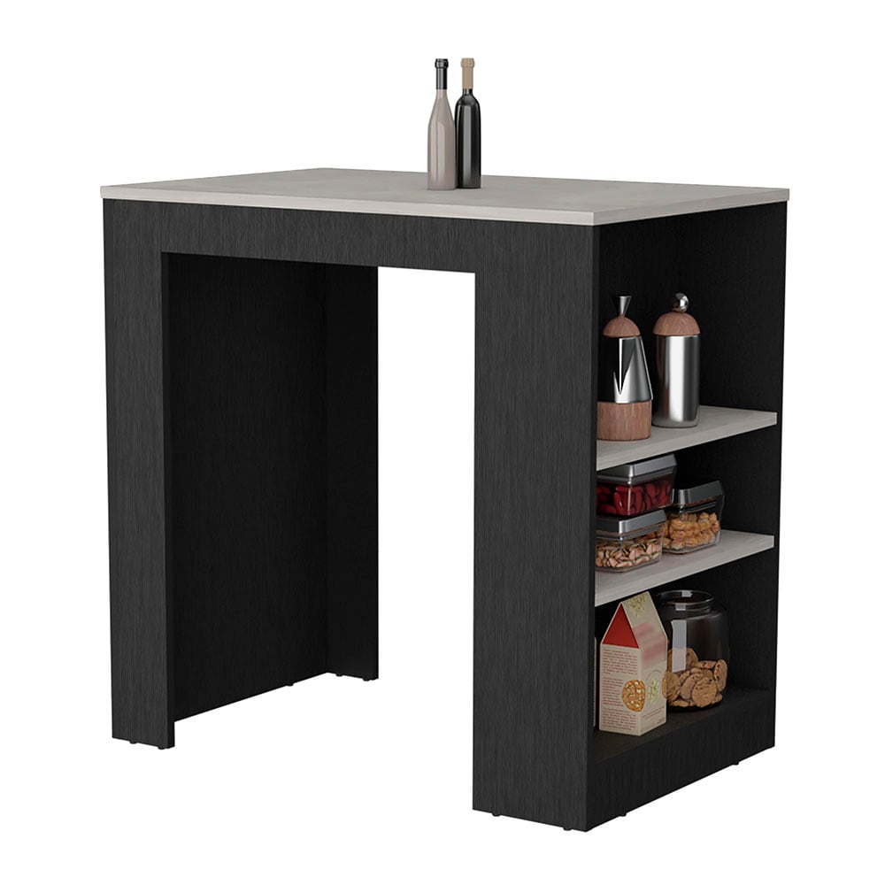 Runesay - Black MDF Base with MDF Kitchen Island ( 36.20-in x 23.2-in x 35.9-in )